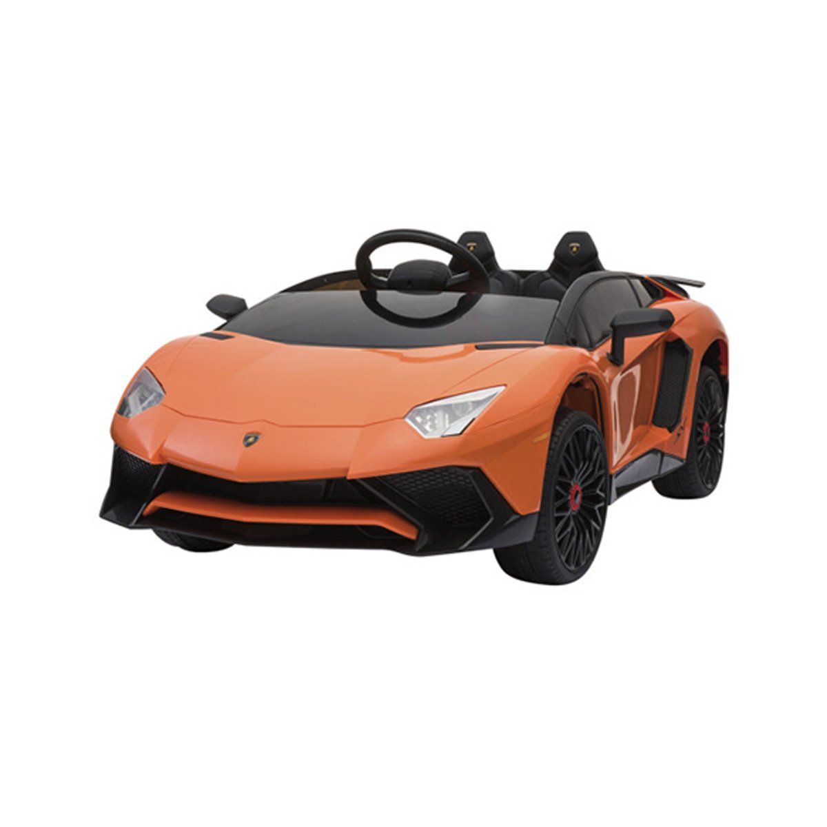 NORDIC PLAY Speed elbil Lamborghini Aventador med EVA hjul og lædersæde, 12V, Orange