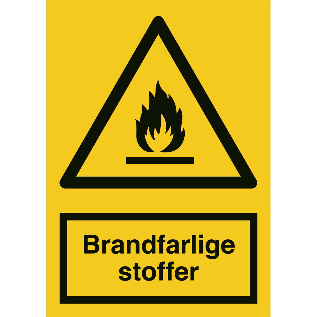 Advarselsskilt - Brandfarlige stoffer - Vinyl klistermærke - 210 x 148 mm (A5)