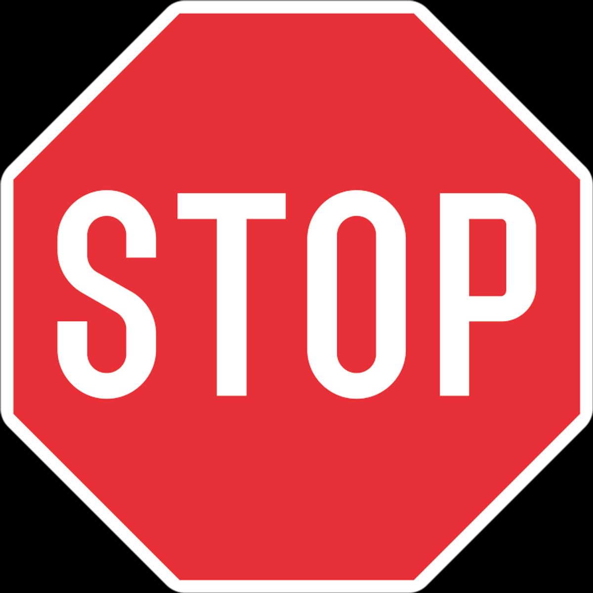 Stop B13 Fuldt stop vejskilt