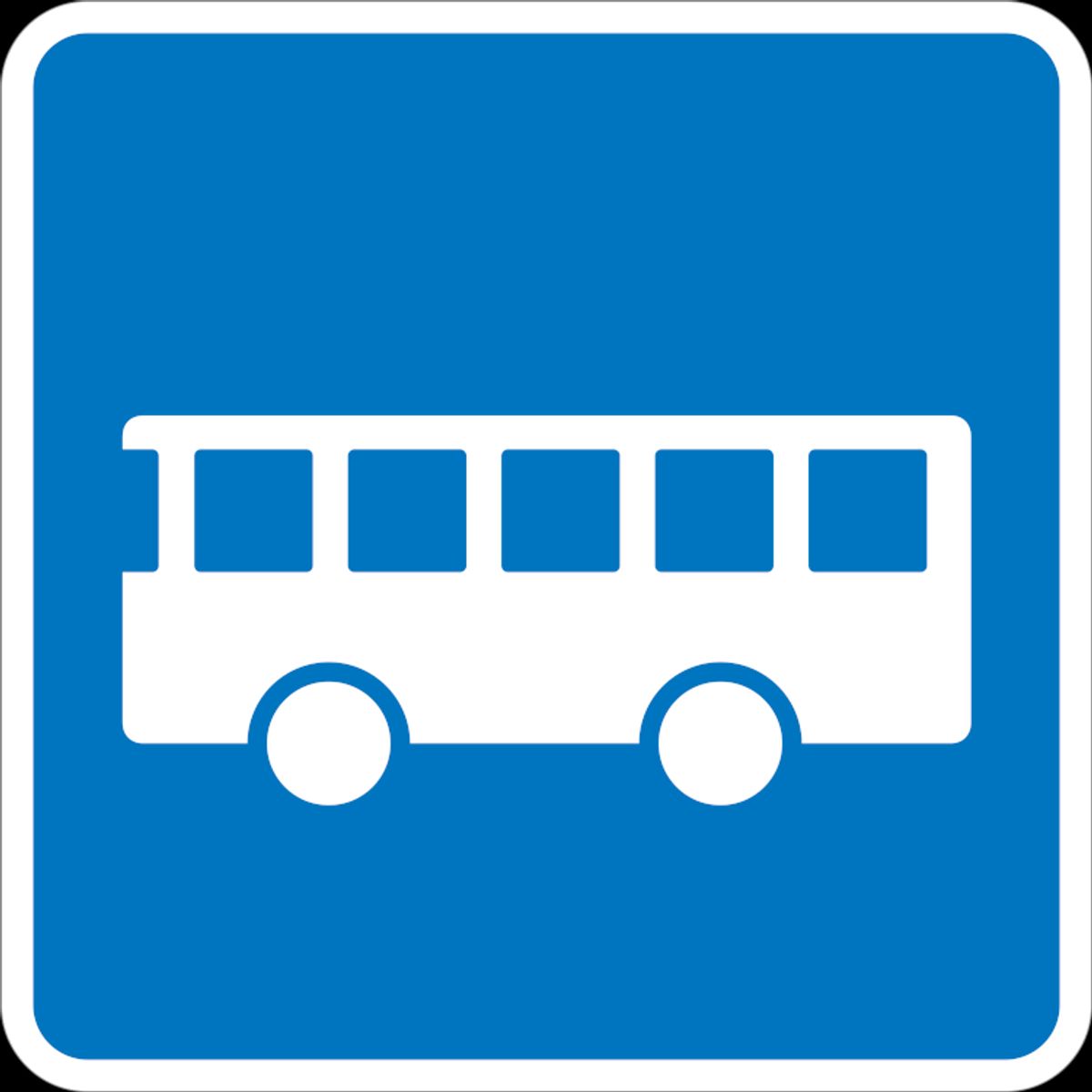 Trafikskilt - E22,4 Anbefalet rute for bus - 2 mm Refleks Alu - 50 x 50 cm - dobbeltsidet