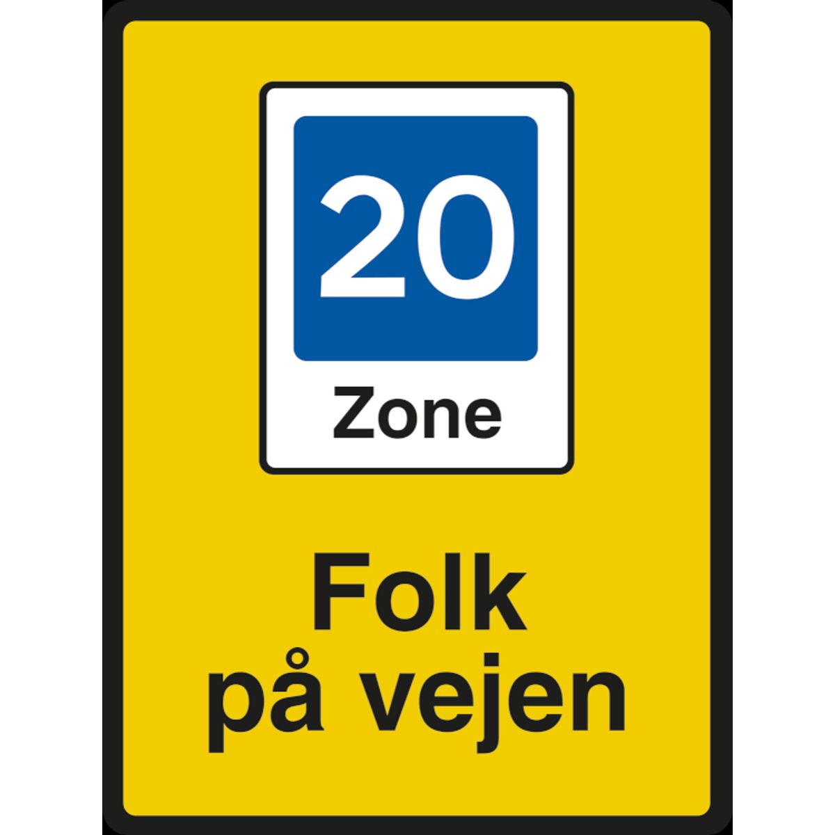 20 Zone med ophør - Folk på vejen - 2-sidet