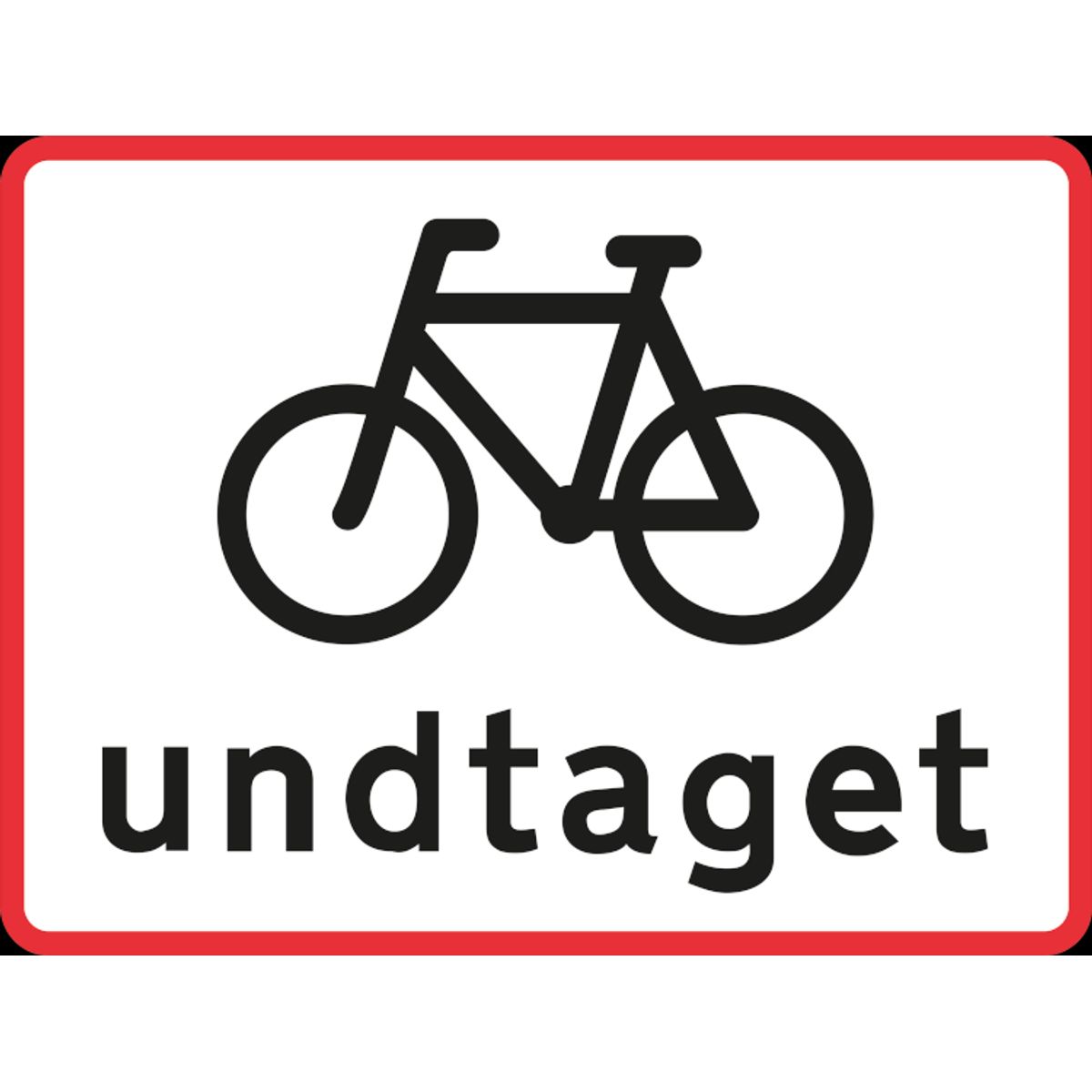 Trafikskilt - U5,1 Cyklist undtaget - 2 mm Refleks Alu - 50 x 40 cm