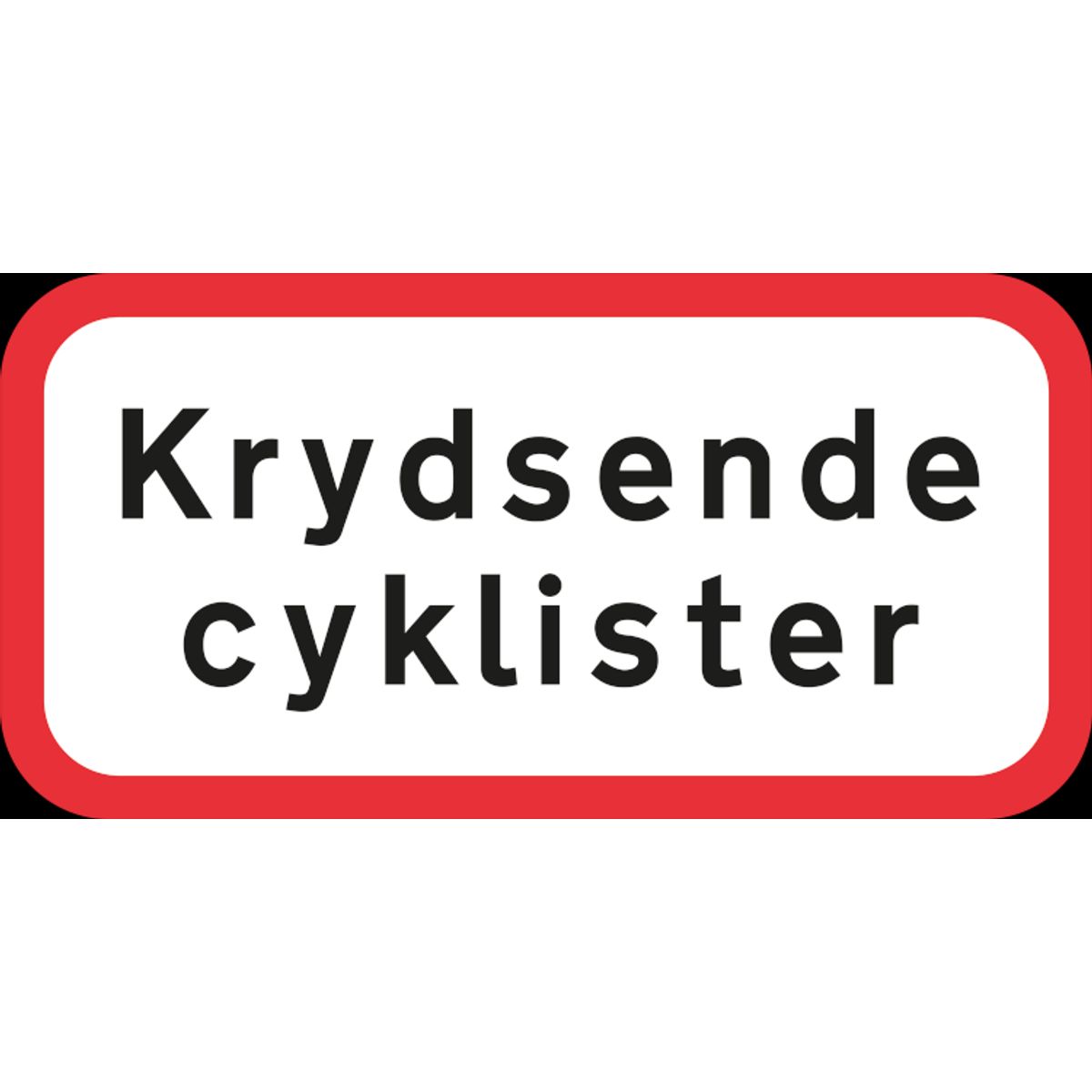 Trafikskilt - UA21,1 Krydsende cyklister - 2 mm Refleks Alu - 25 x 50 cm