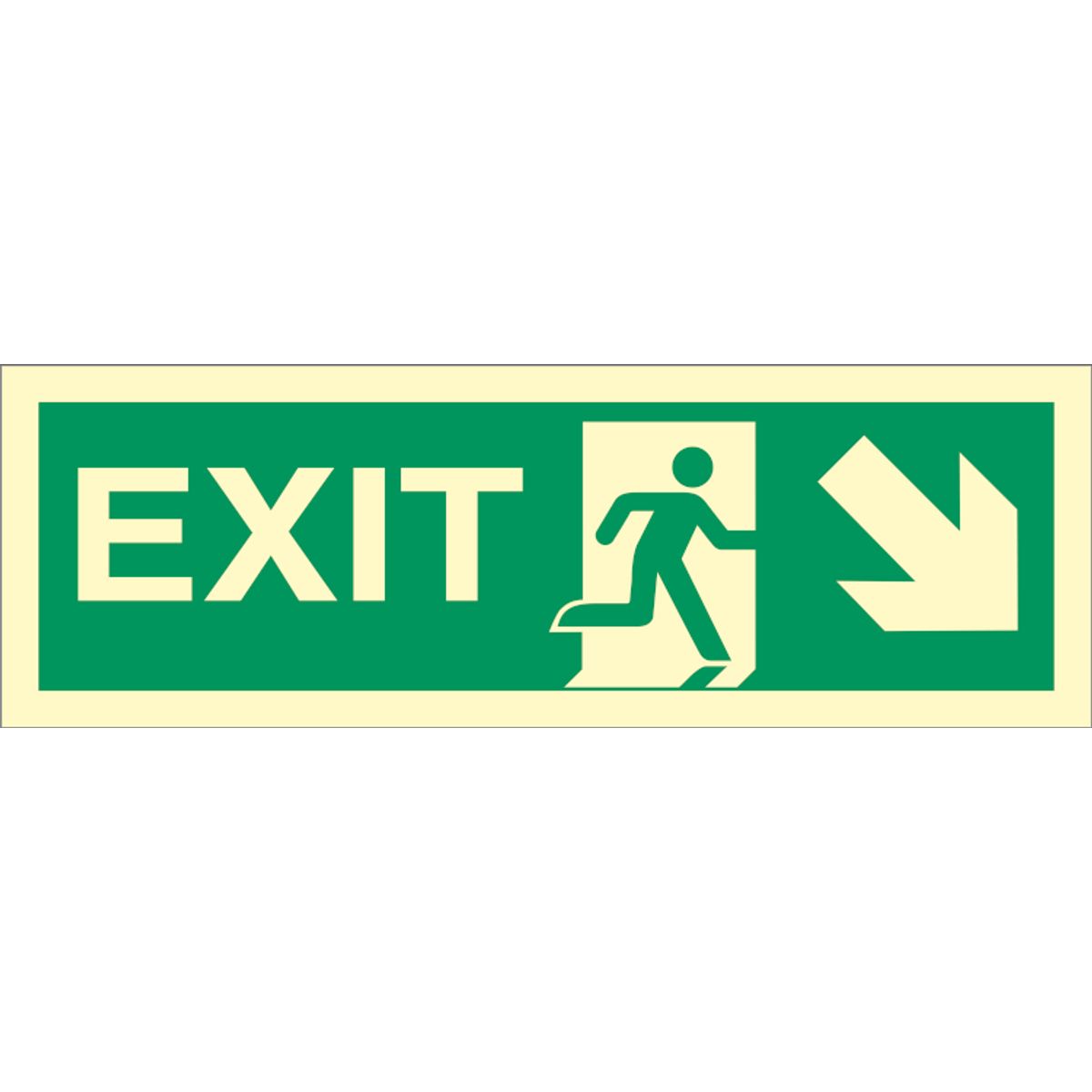 Exit right, arrow right/down - Efterlysende Vinyl HI150 - 100 x 300 mm