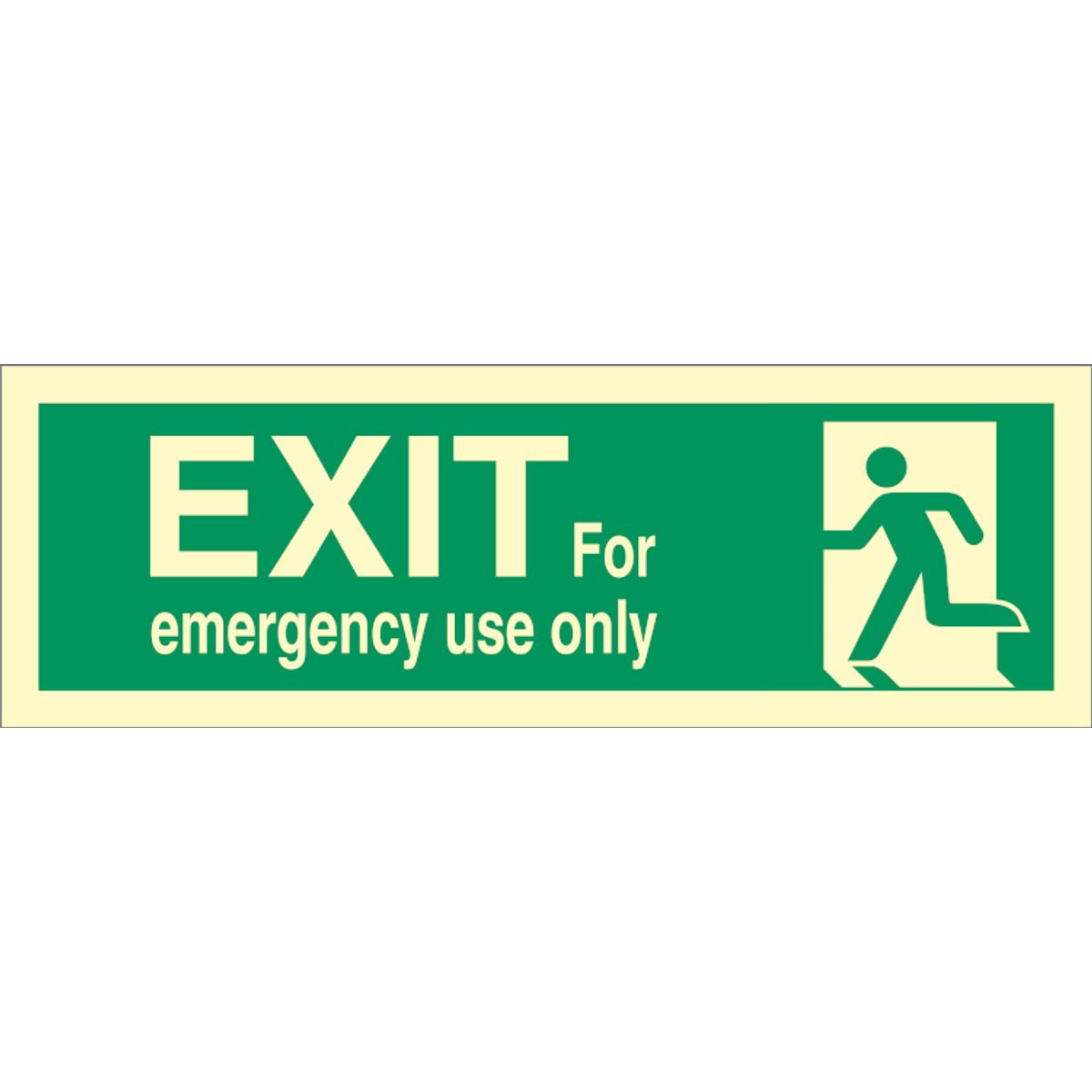 EXIT for emergency use only - Efterlysende plast HI150 - 100 x 300 mm