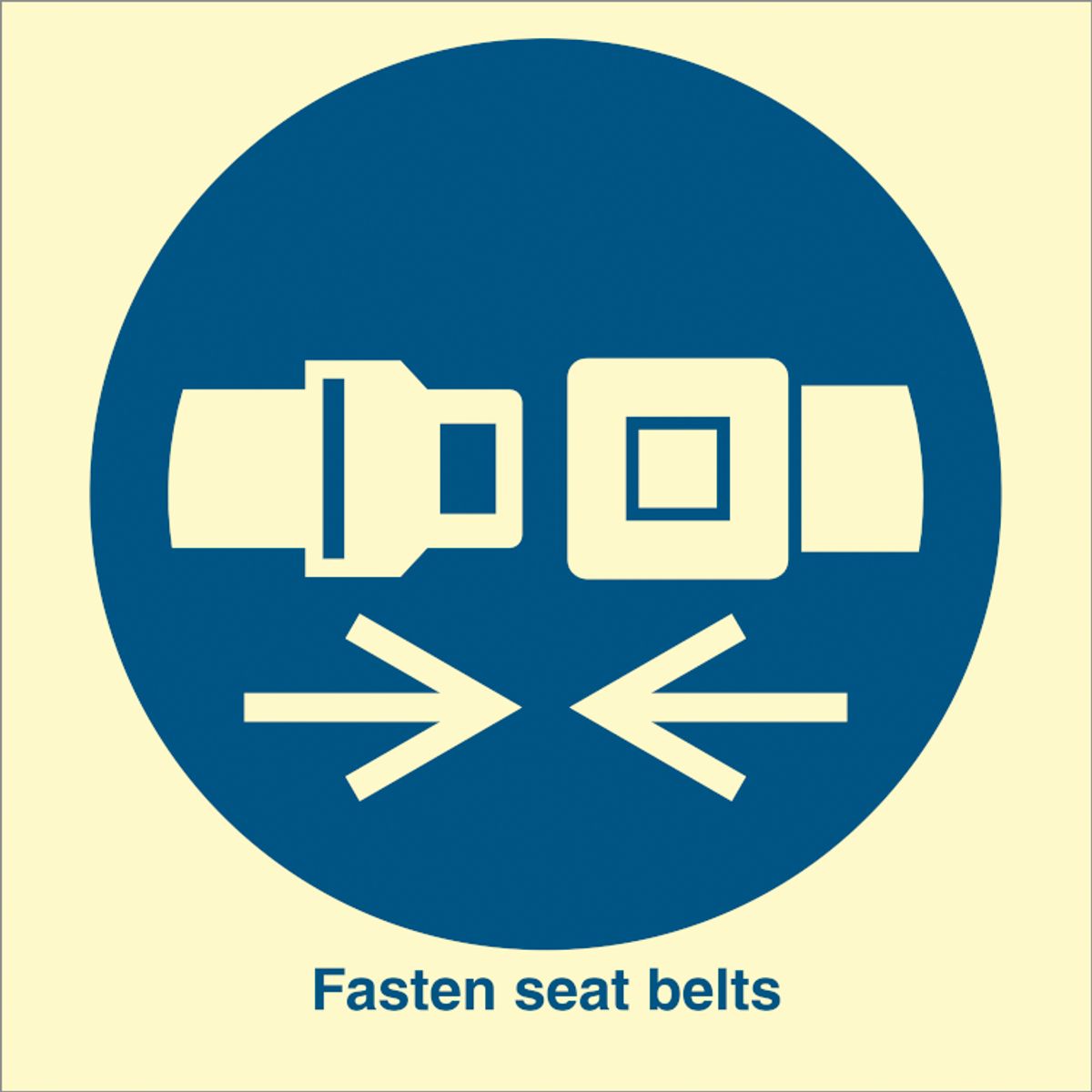 Fasten seat belts - Efterlysende Vinyl HI150 - 150 x 150 mm