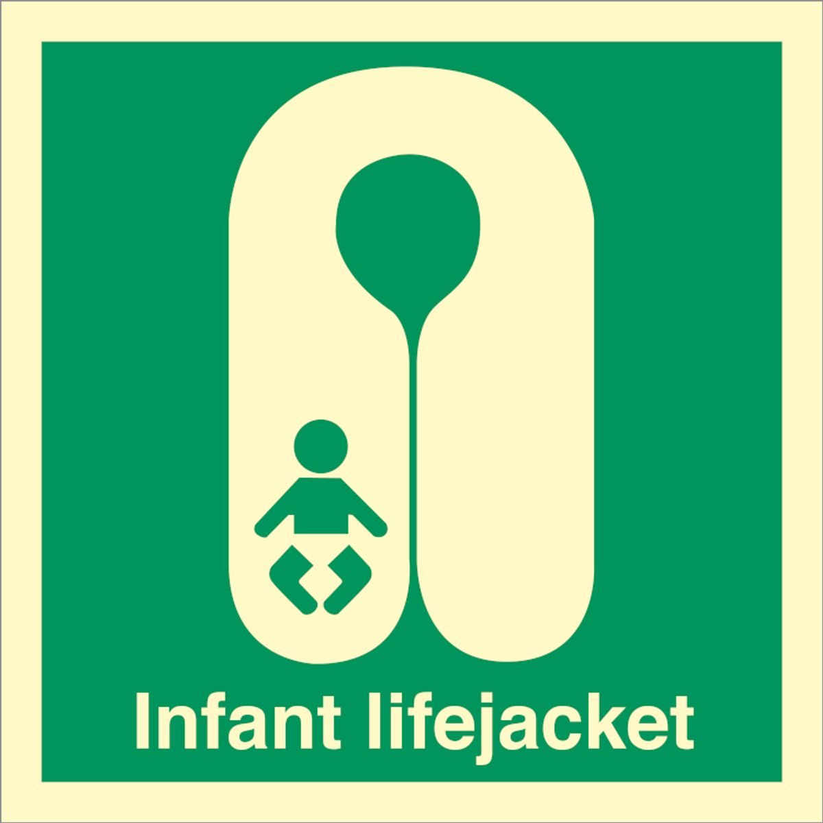 Infant lifejacket - Efterlysende plast HI150 - 150 x 150 mm