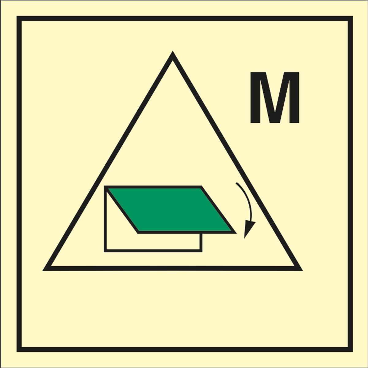 Fire control sign - Remote control for closing device for machinery spaces