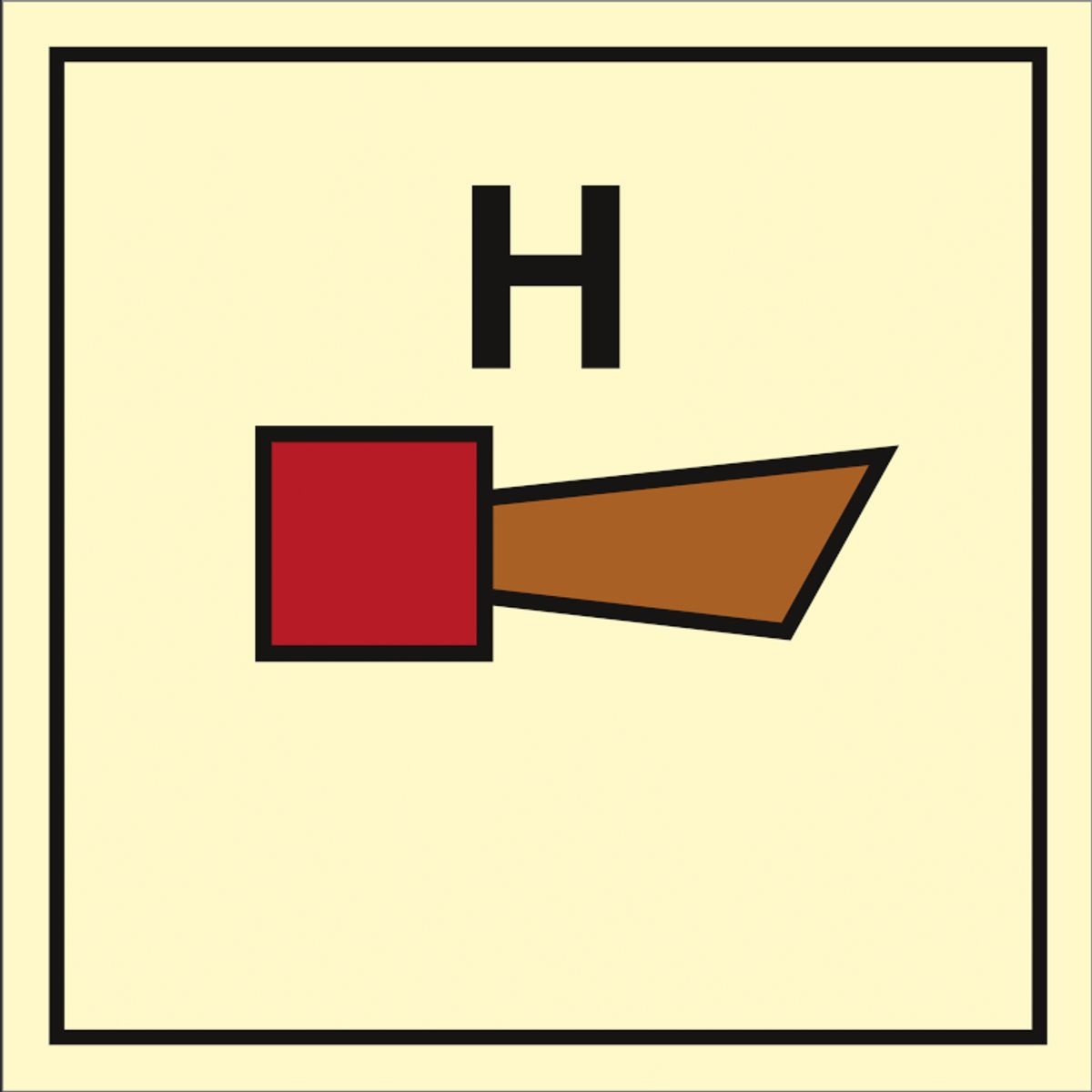 Fire control sign - Halon horn