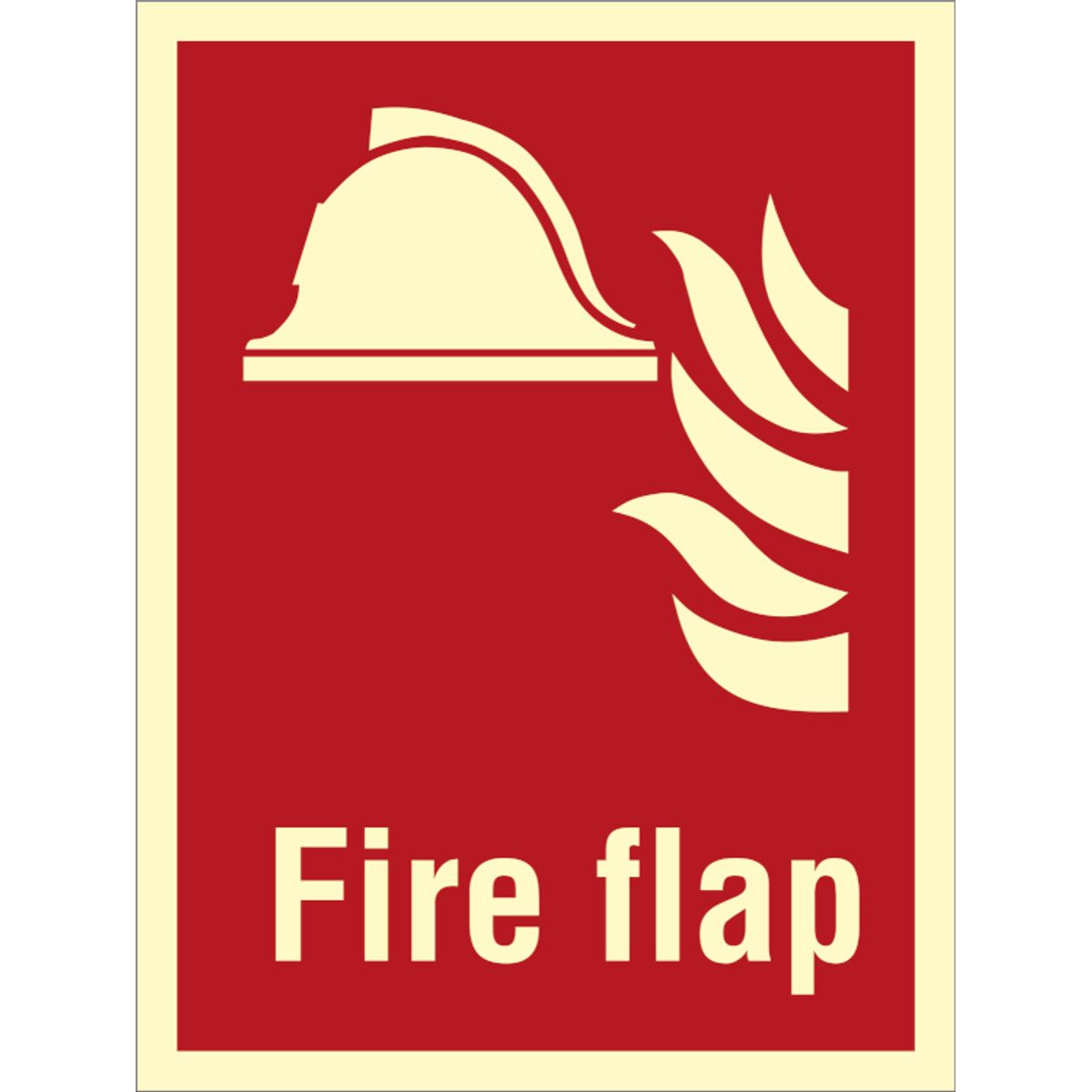 Fire flap - Efterlysende Vinyl HI150 - 200 x 150 mm