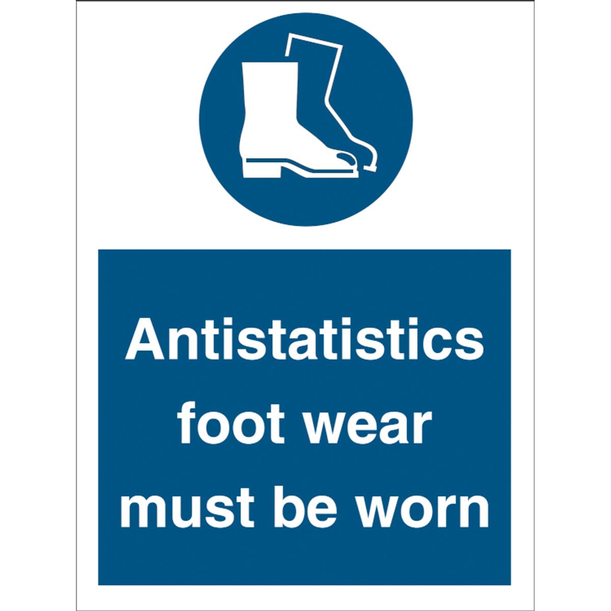 Antistatics foot wear must be worn - Plast - 200 x 150 mm