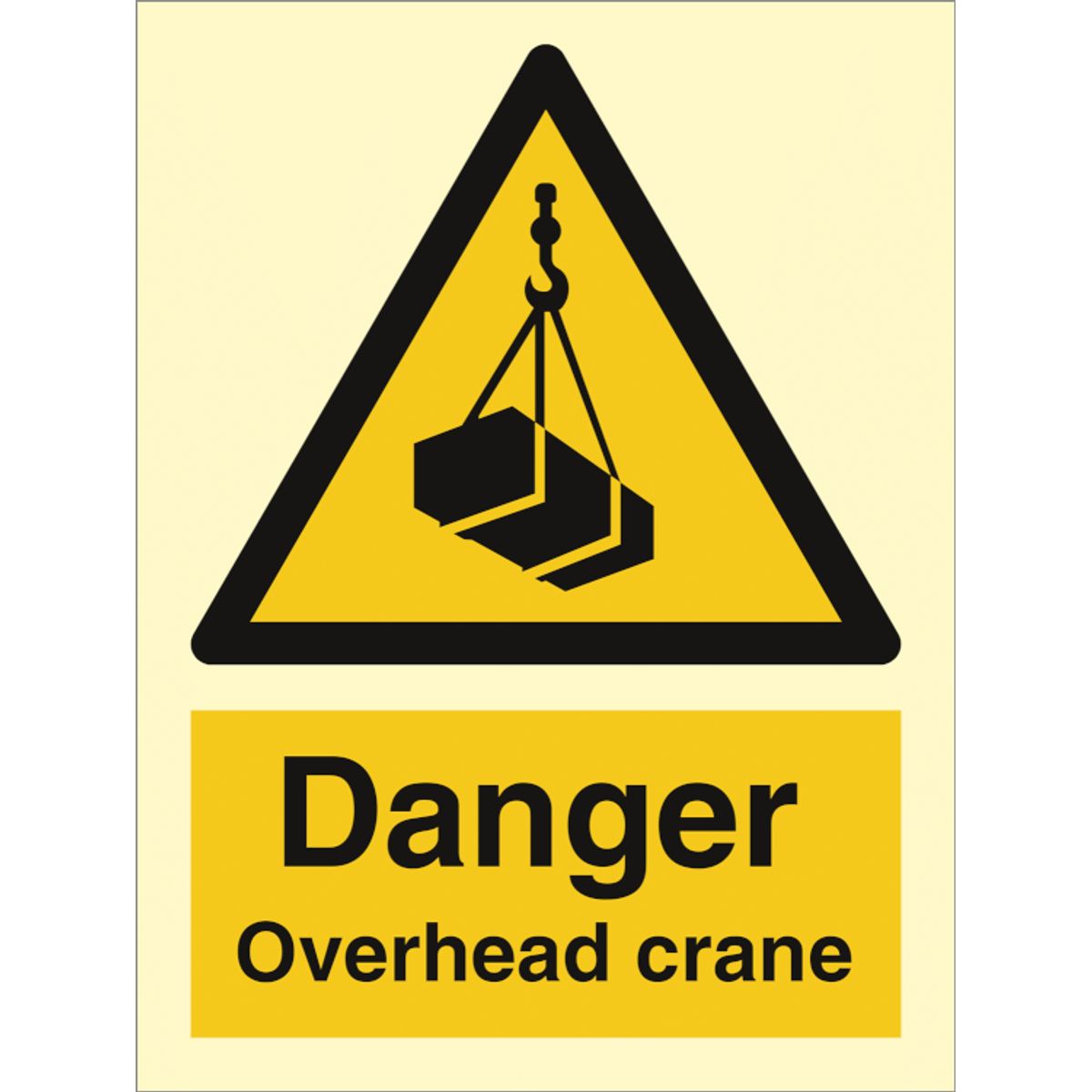 Danger overhead crane - Efterlysende Vinyl HI150 - 200 x 150 mm