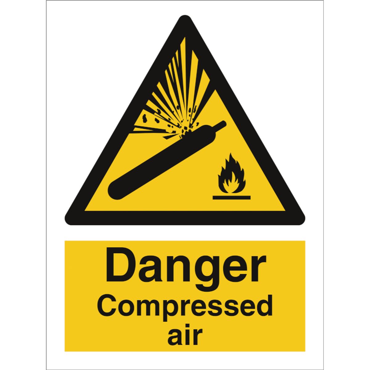 Danger compressed air - Plast - 200 x 150 mm