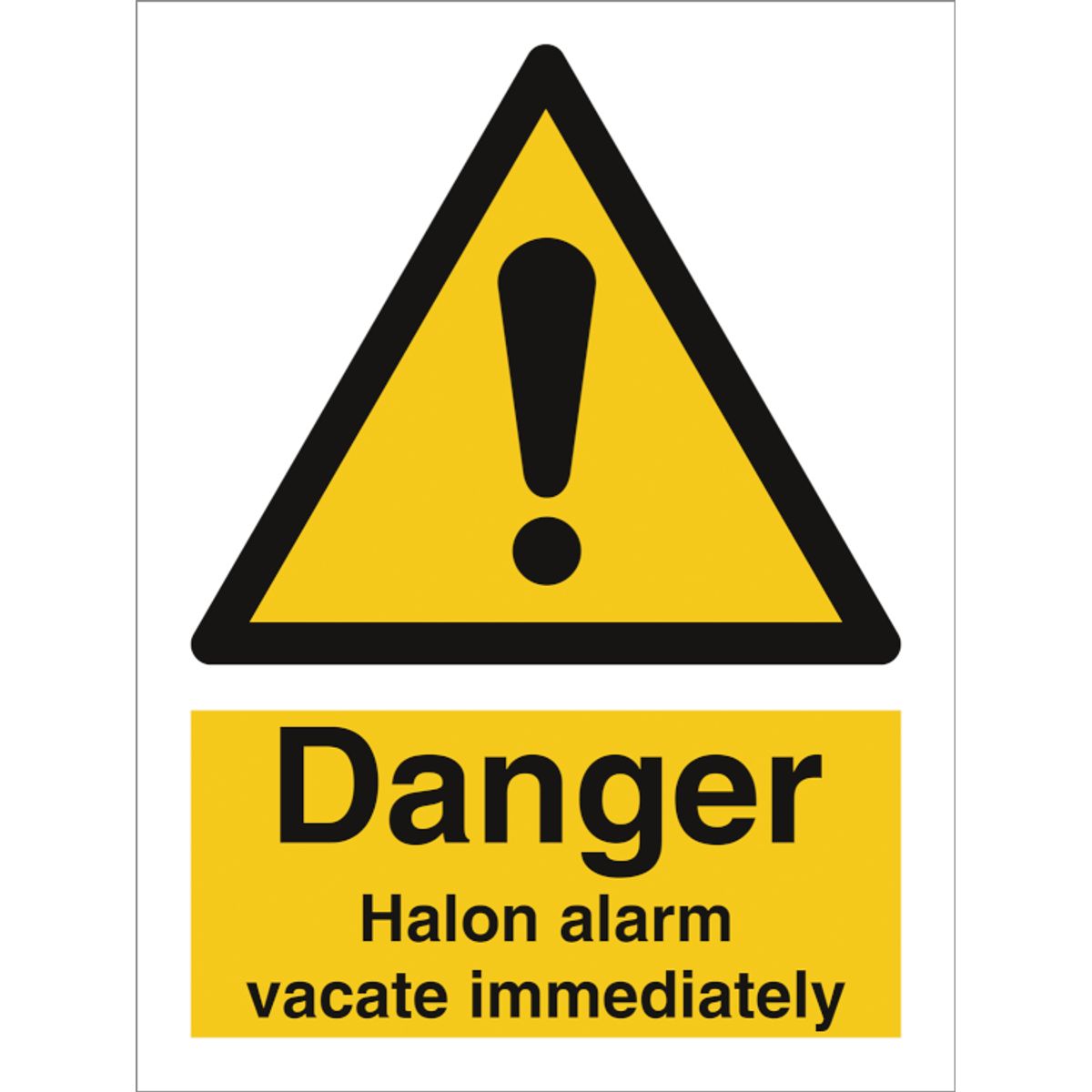 Halon alarm vacate immediately - Plast - 200 x 150 mm