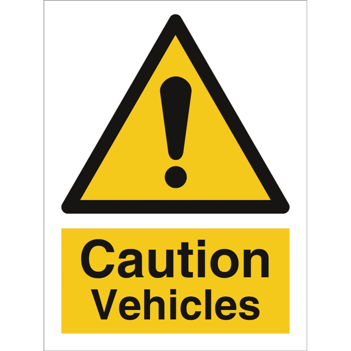 Caution Vehicles - Plast - 200 x 150 mm