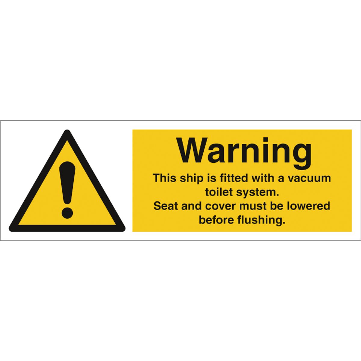 Warning - This ship is fitted with a toilet system - Plast - 100 x 300 mm