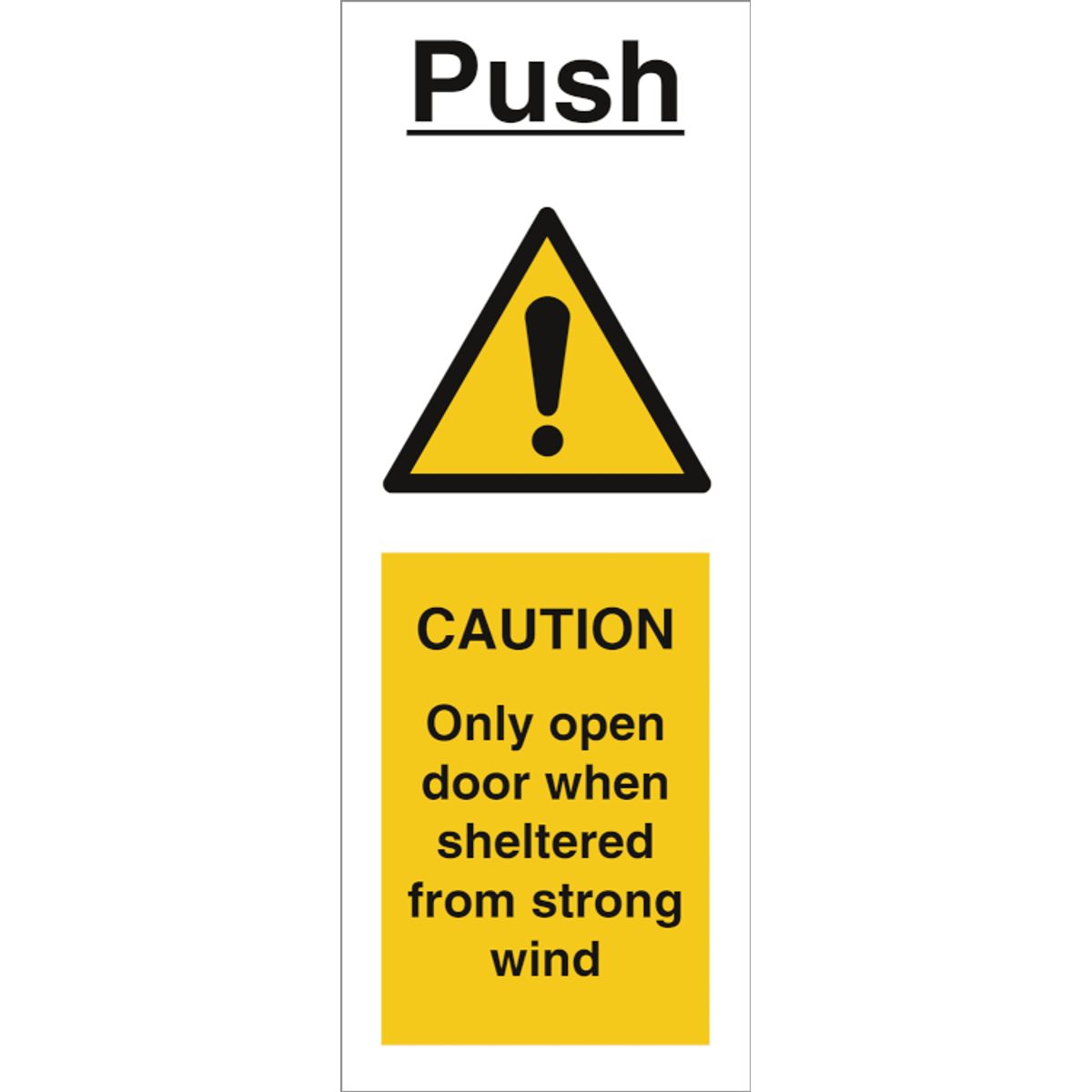 Push- Only open door when sheltered from strong wind - Plast - 200 x 75 mm