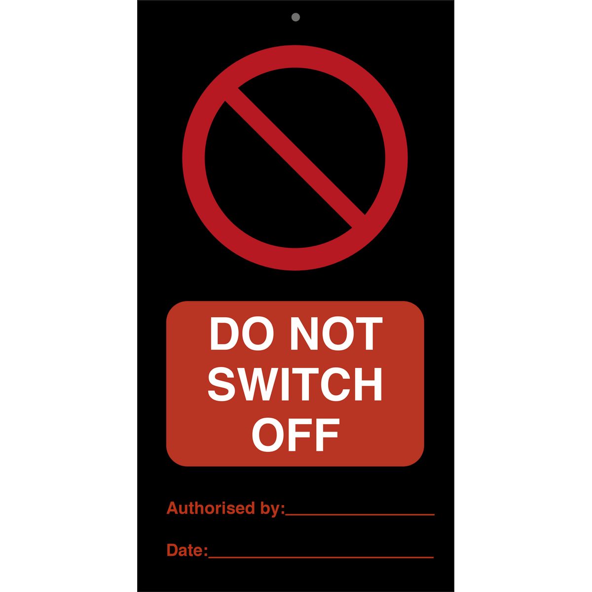 Do not switch off (pk. a´· 10 stk.) - 0.2 mm rigid - 140 x 75 mm