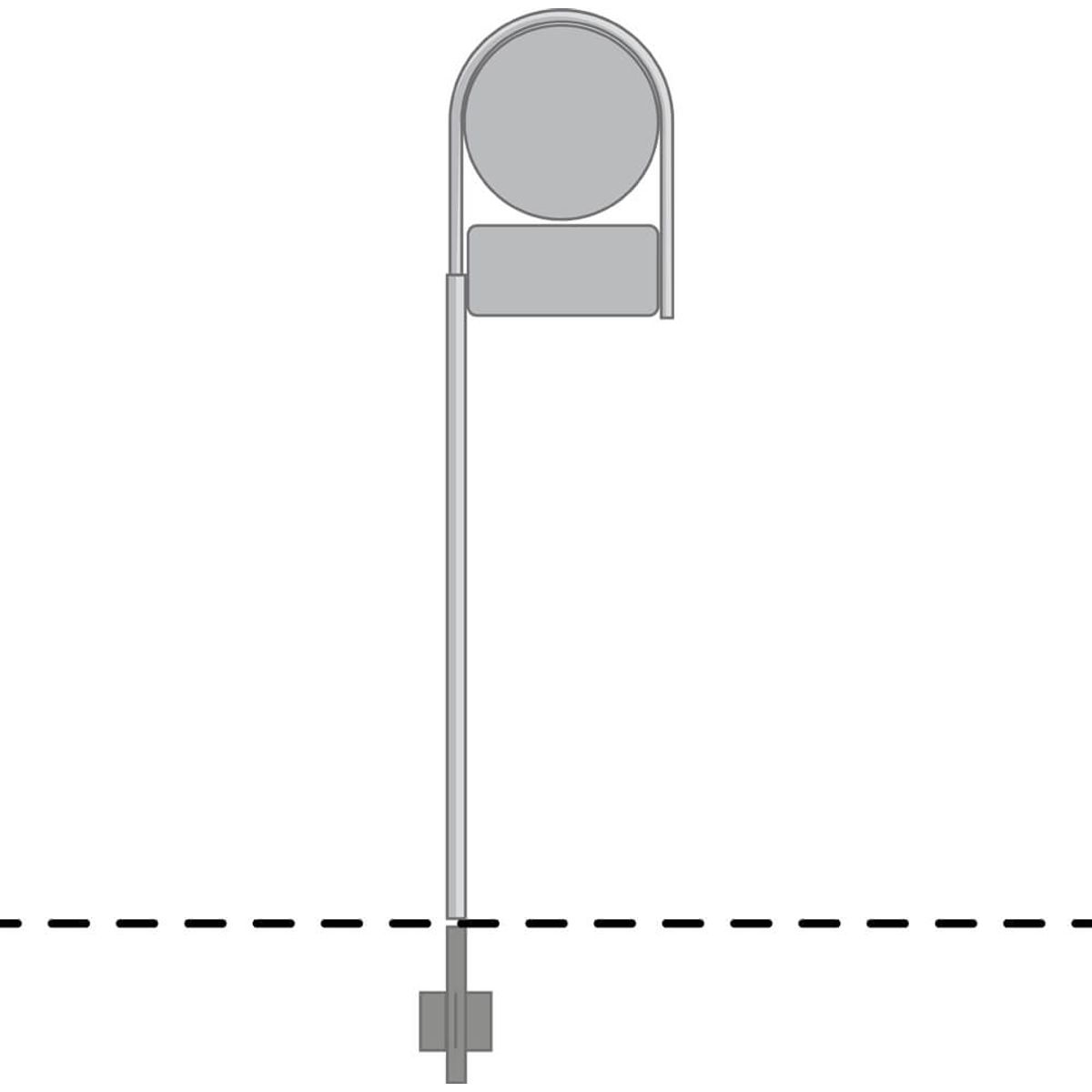 Buet stander til rund Ø50 cm tavle og 1 undertavle - Varmgalvaniseret