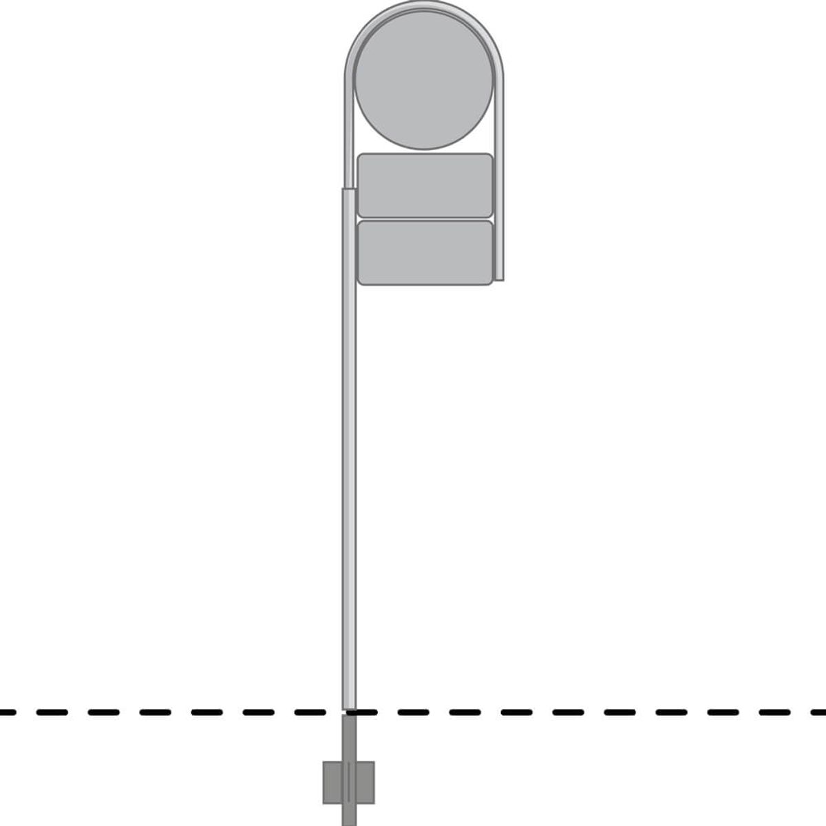 Buet stander til rund Ø70 cm tavle og 2 undertavler - Varmgalvaniseret