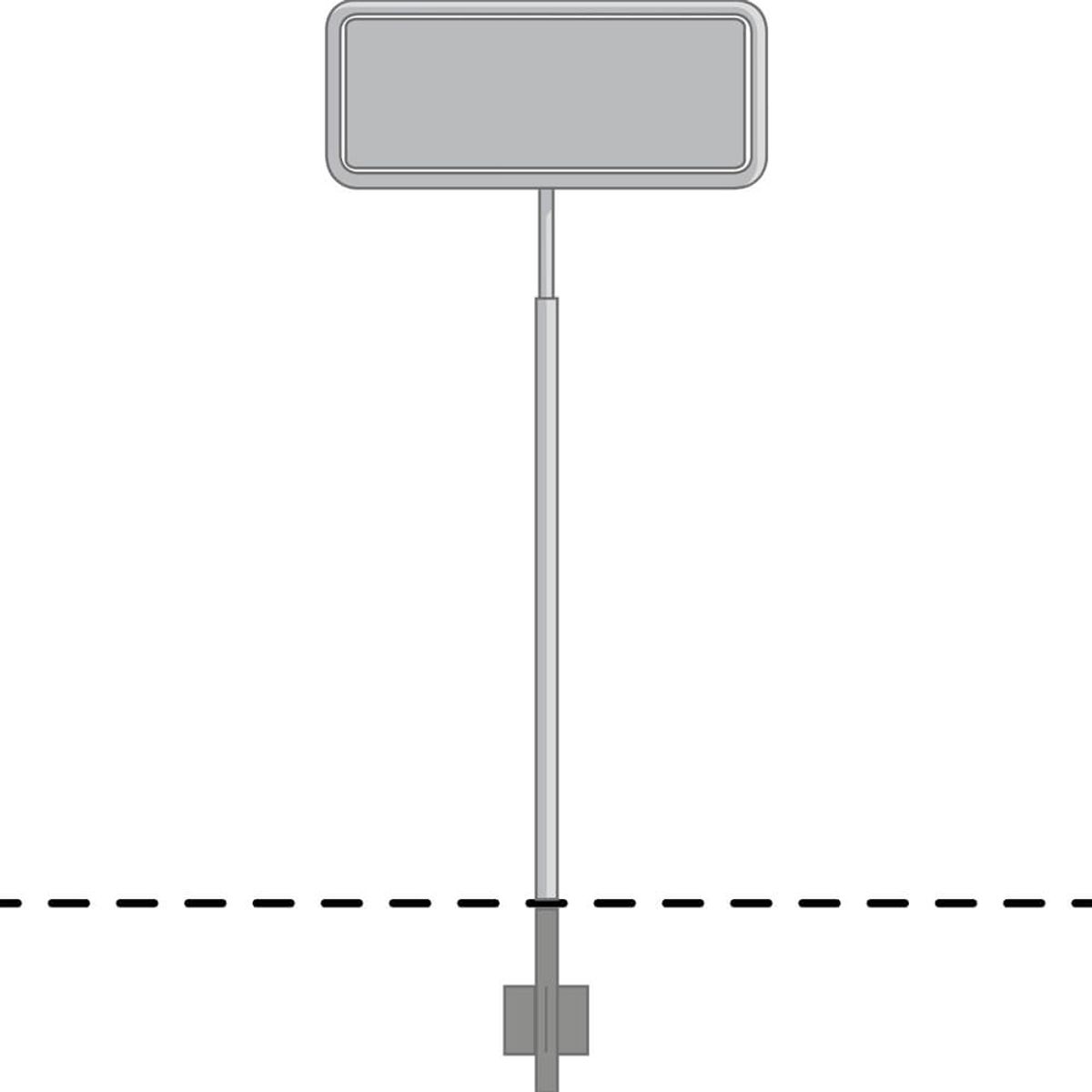 Rørstammestander til 60x50cm skilt - Varmgalvaniseret - H 220 cm Ø 60 mm