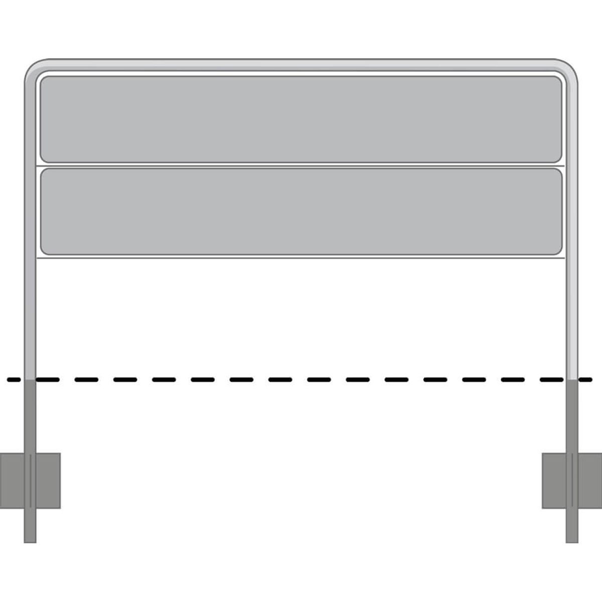 Galge til 2 tavler á 33 x 150 cm - til trafik og vejskilte