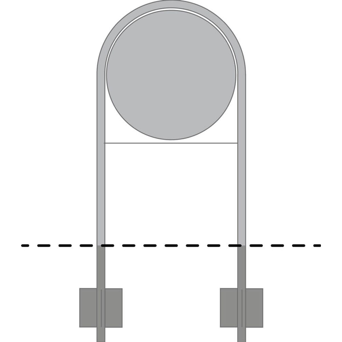 Lav galge med bue til Ø 50 cm trafiktavle