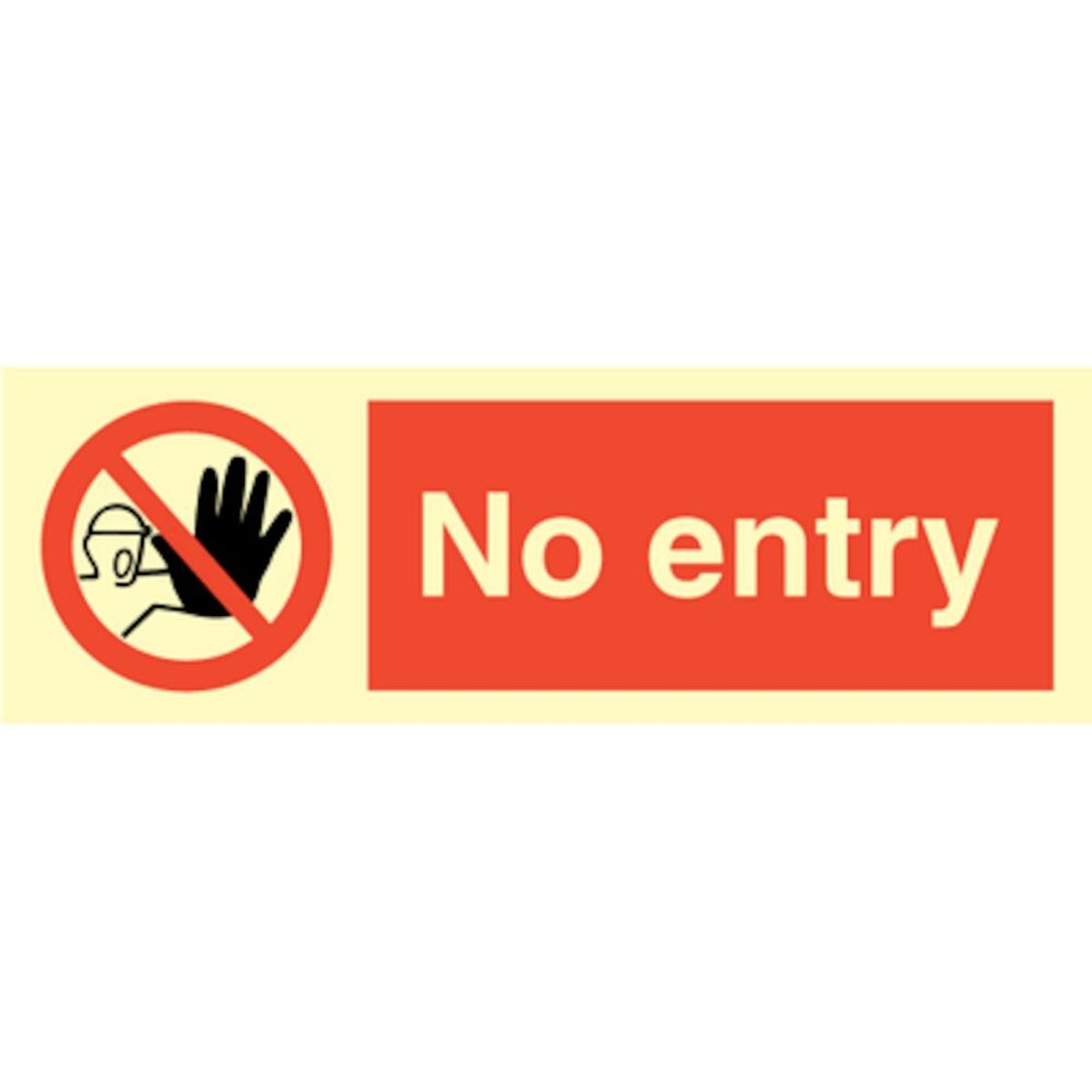 No entry - Efterlysende plast HI150 - 100 x 300 mm