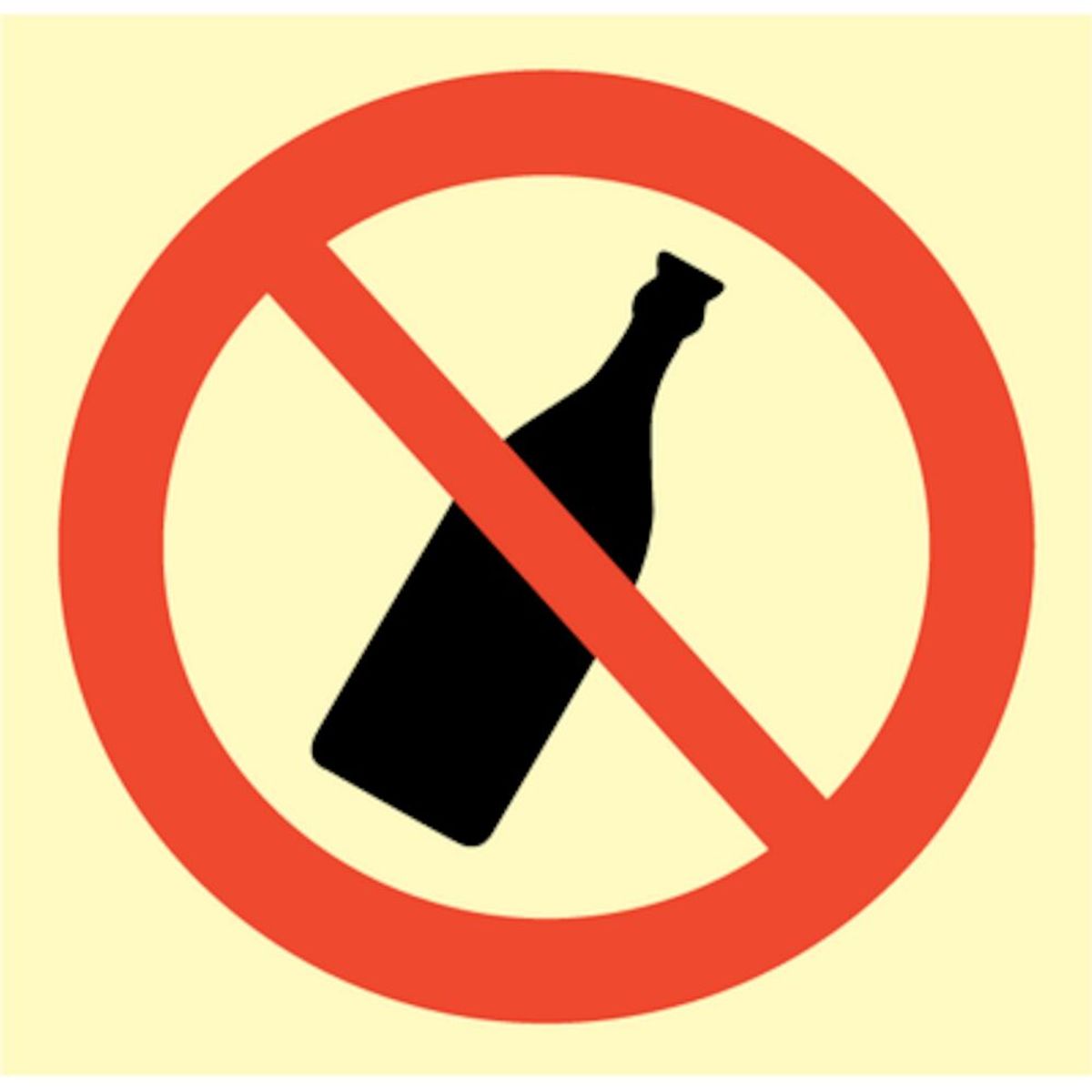 No bottle allowed - Efterlysende plast HI150 - 150 x 150 mm