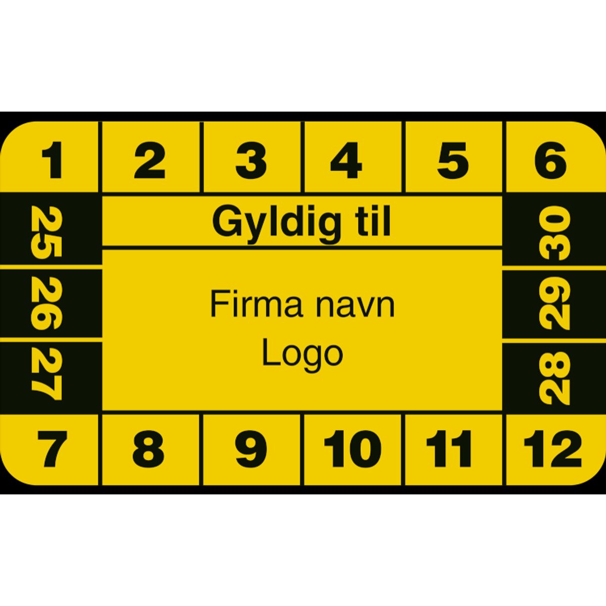 Gyldig til - Selvklæbende ark à 10 stk. - 30 x 50 mm