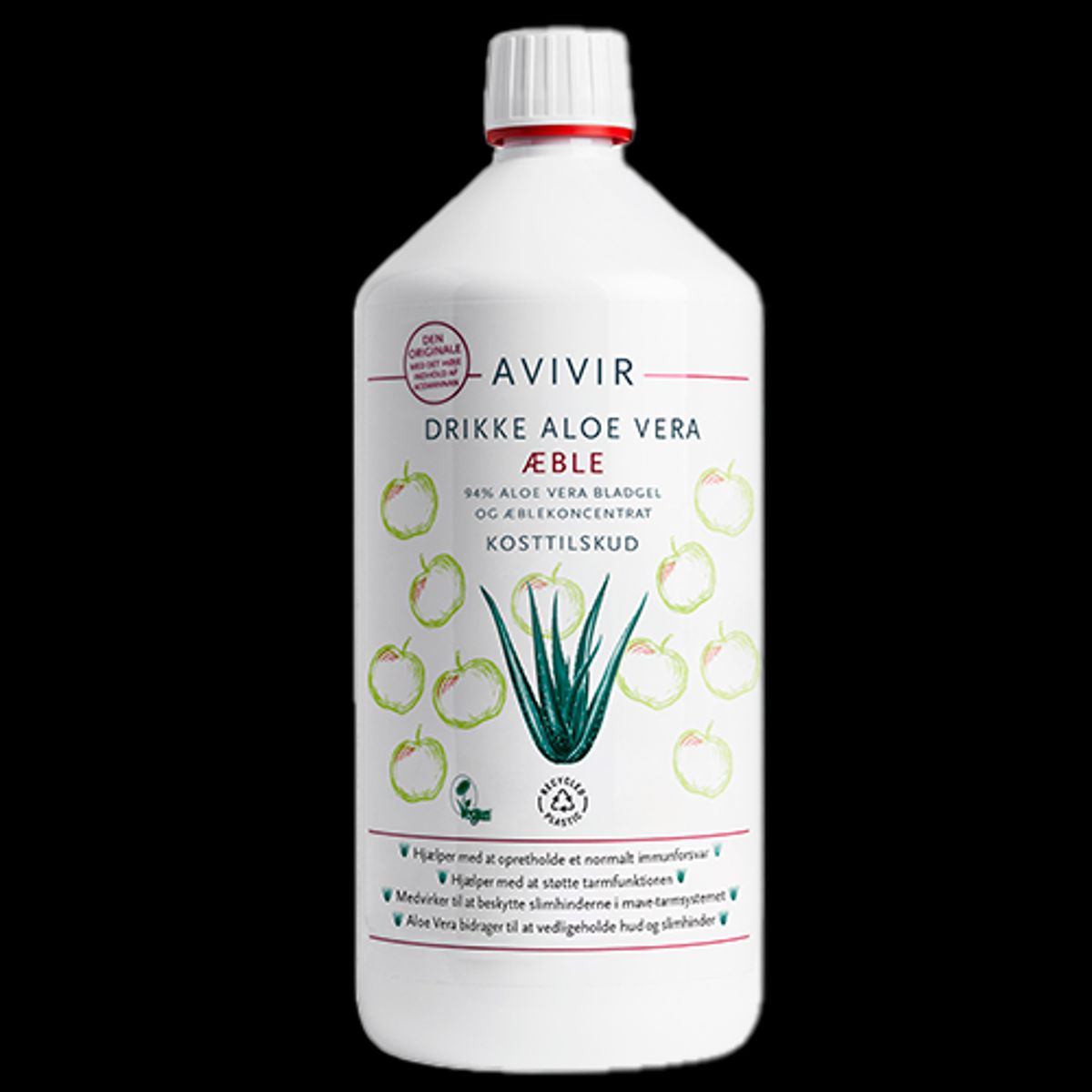 Avivir Drikke Aloe Vera 95 % Æble (1 liter)