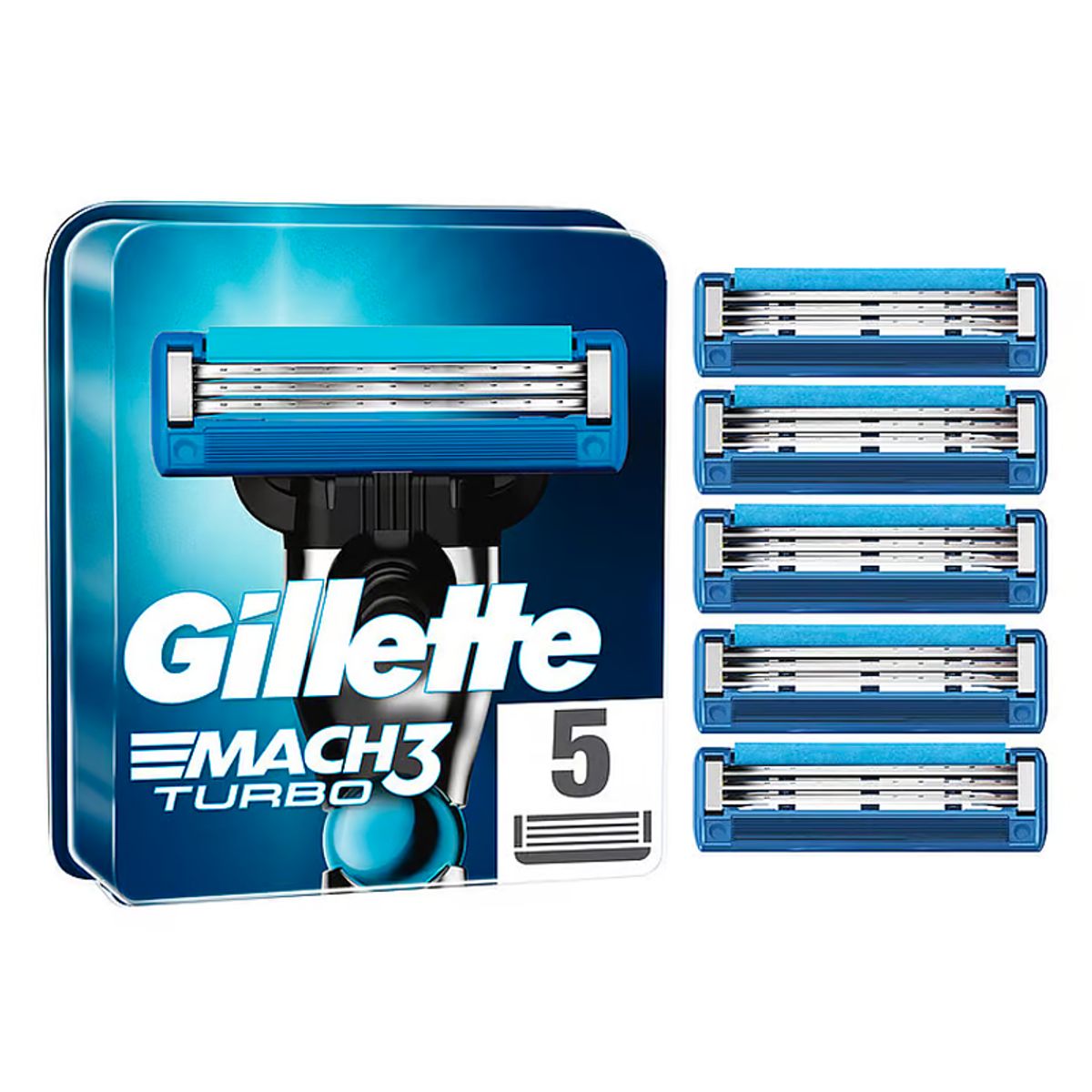 Gillette Mach3 Turbo Barberblade (5 stk.)