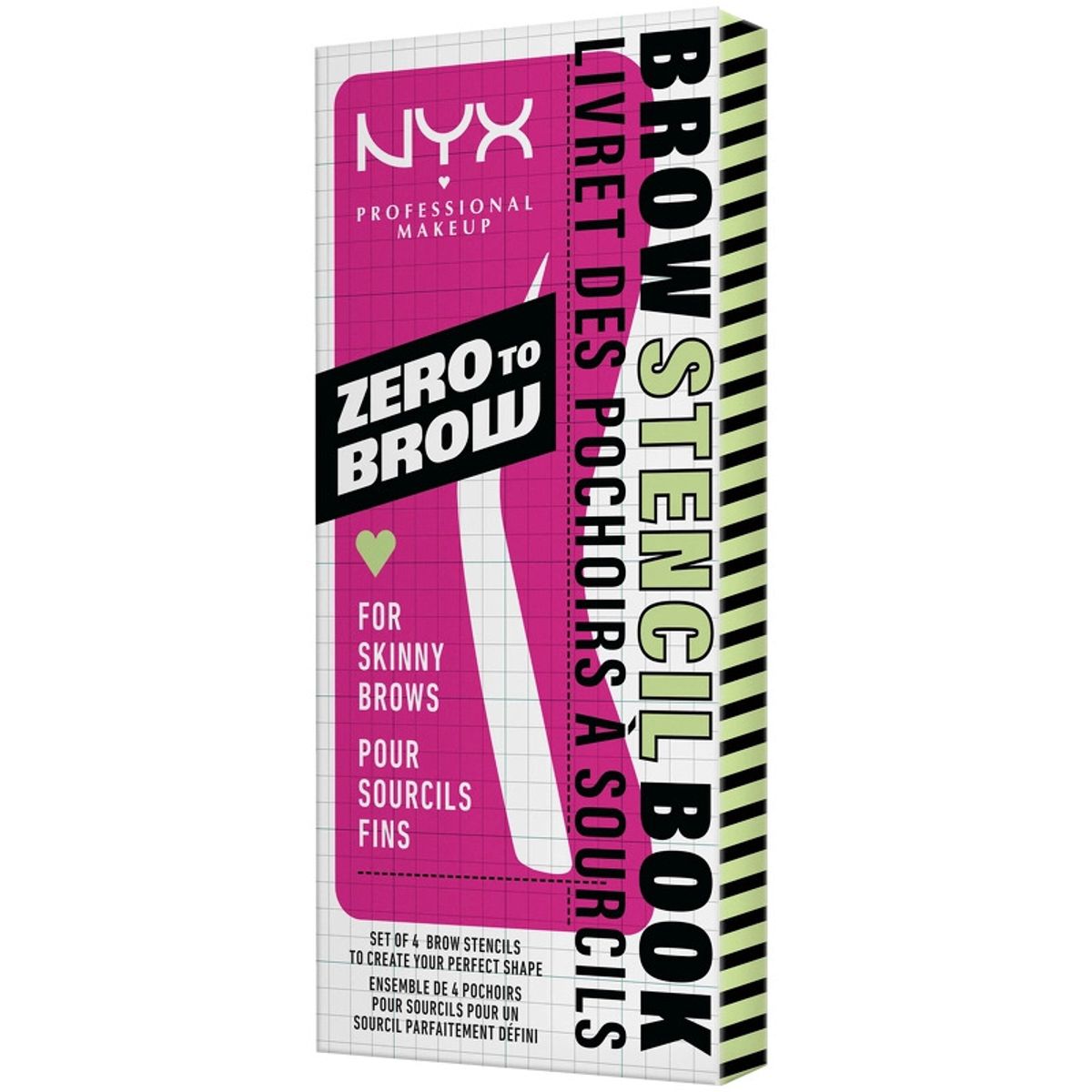 NYX Prof. Makeup Zero To Brow Stencils 4 Pieces - Skinny Brows