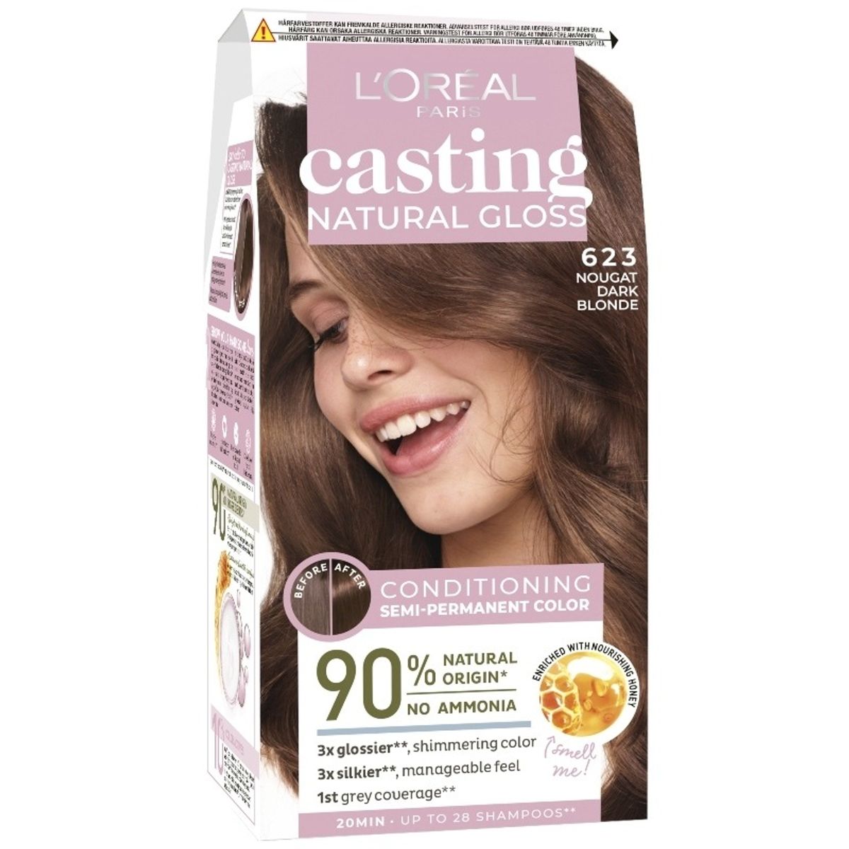 L'Oreal Paris Casting Natural Gloss 170 ml - 623 Nougat Dark Blonde