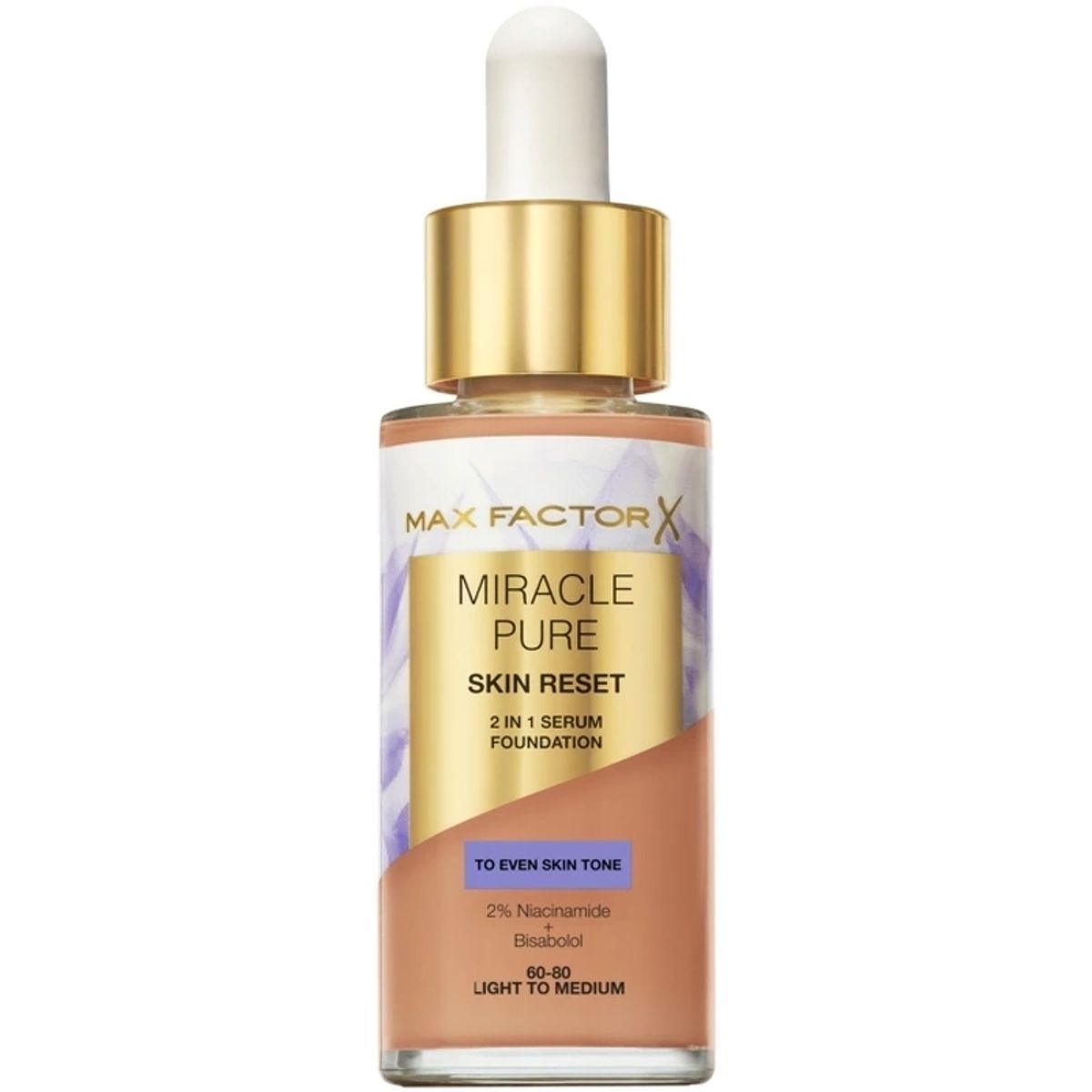 Max Factor Miracle Pure 2in1 Skin Reset Serum Foundation 30 ml - 60-80 Light to Medium