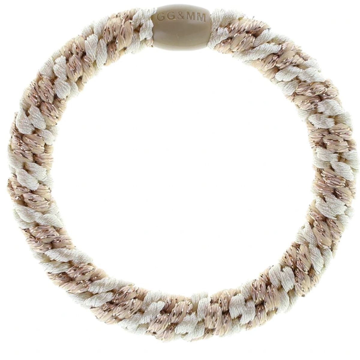 By Stær BRAIDED Hairtie - Beige/Sand Glitter