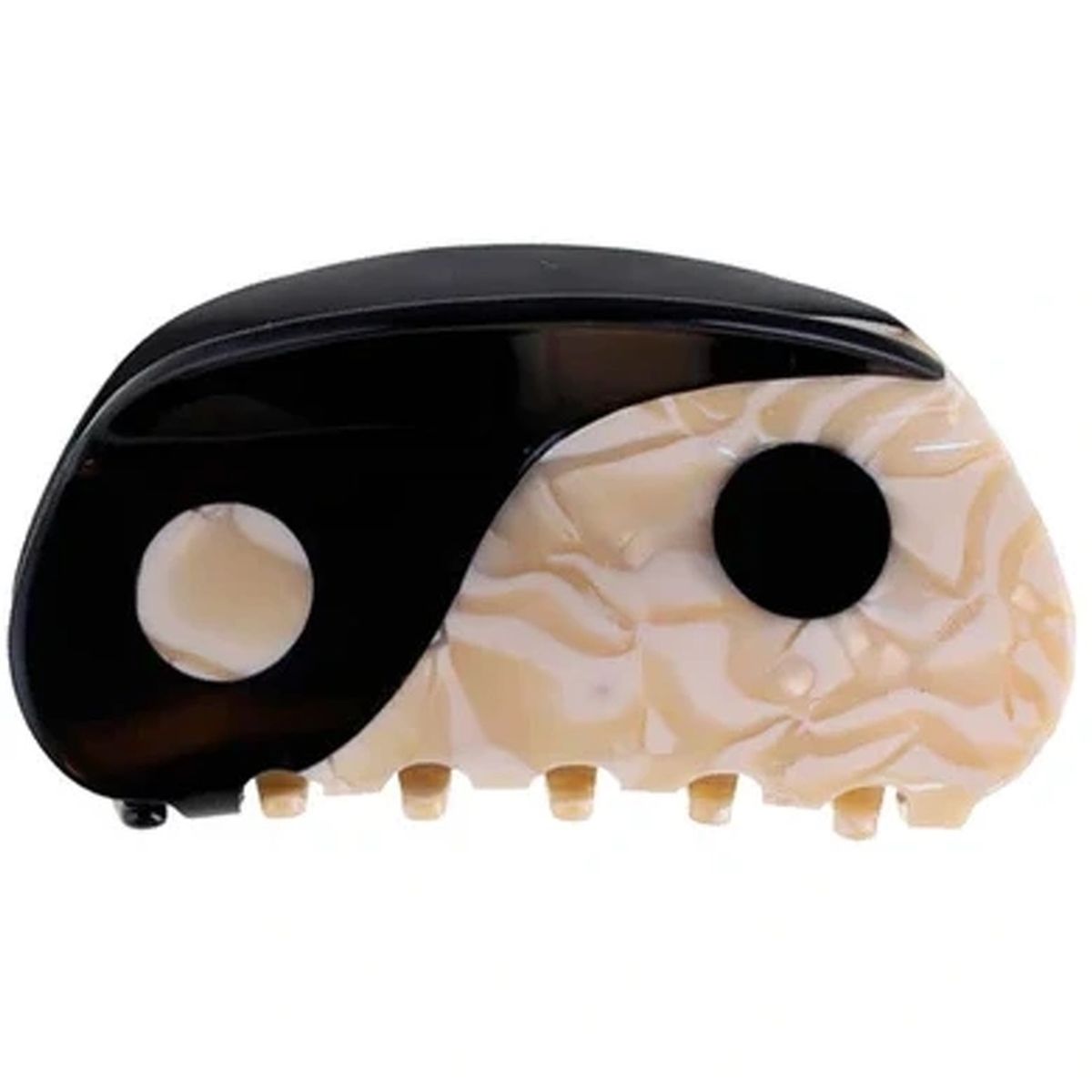 By Stær Yin-Yang Hair Clip - Black/Offwhite