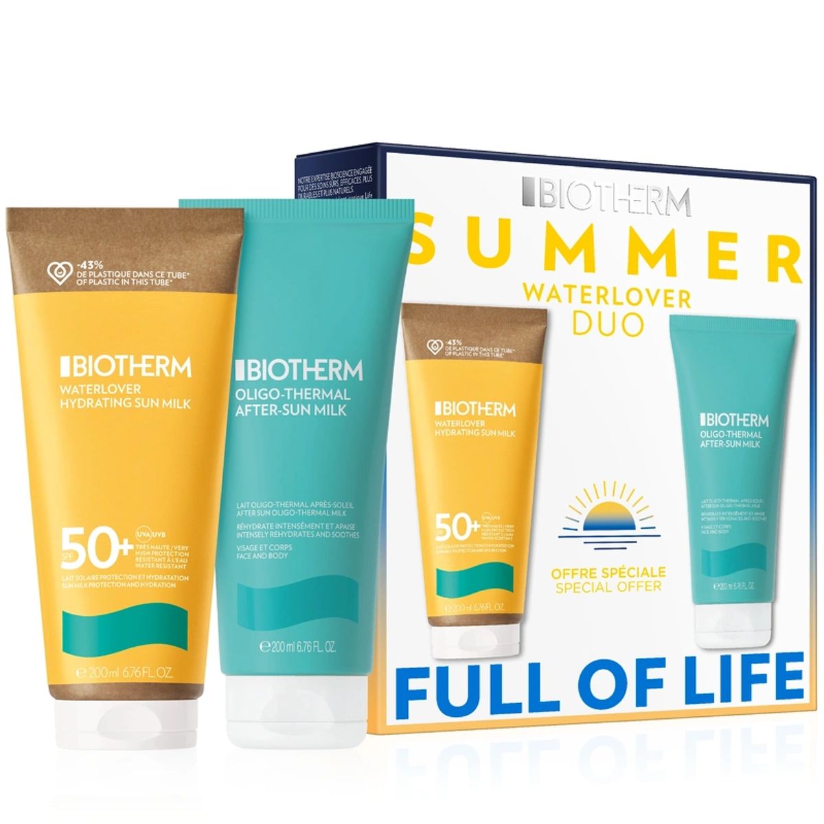 Biotherm Waterlover Sun Milk SPF50 Set 2 x 200 ml (Limited Edition)