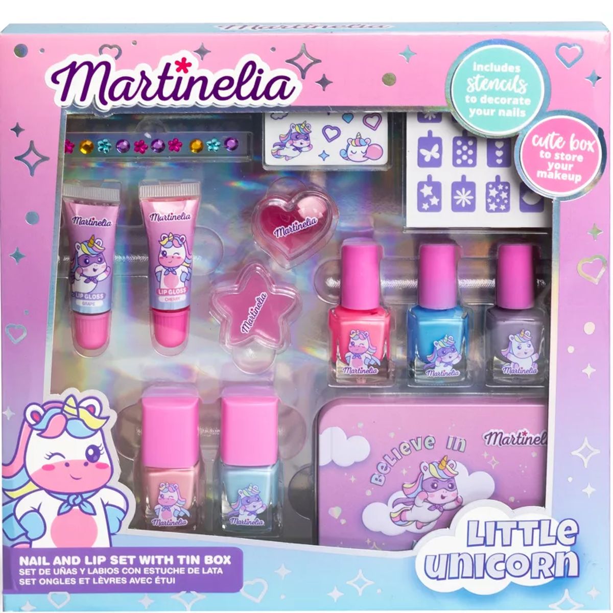 Martinelia Little Unicorn Nails & Lips Set With Tin Box