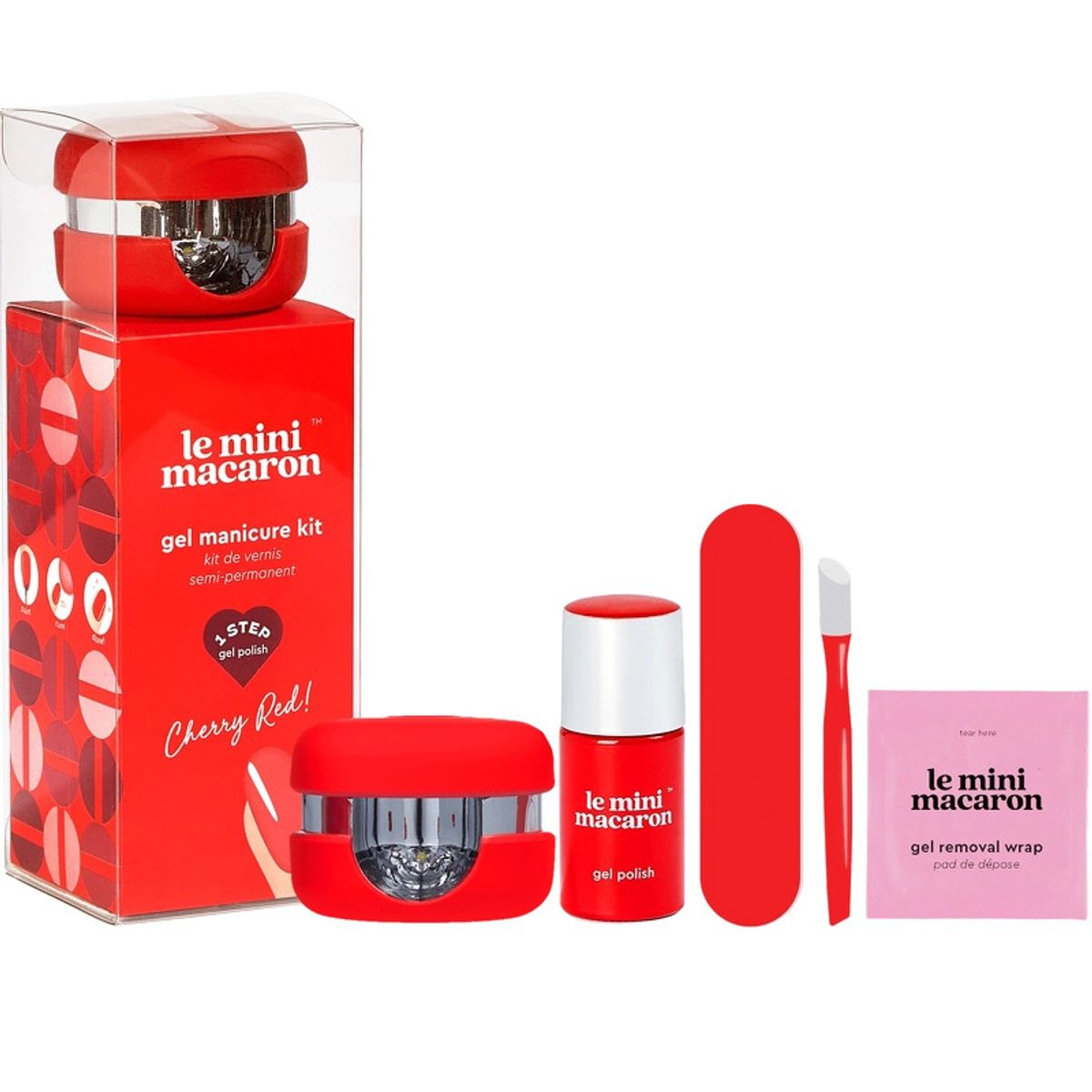 Le Mini Macaron Gel Manicure Kit - Cherry Red