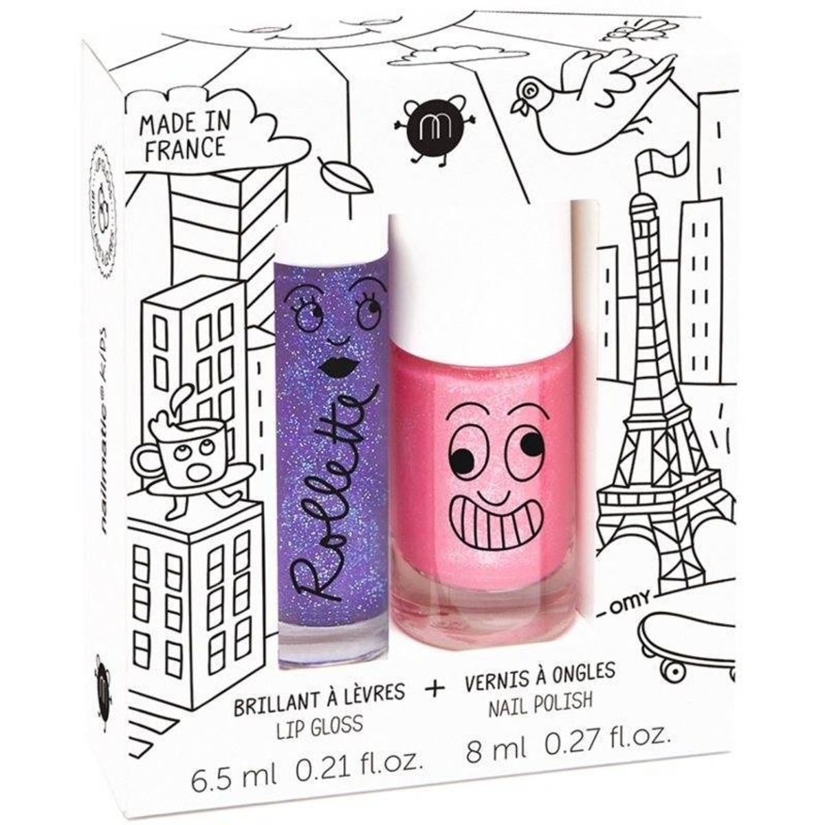 Nailmatic Kids Lip Gloss And Nail Polish Set - Lovely City