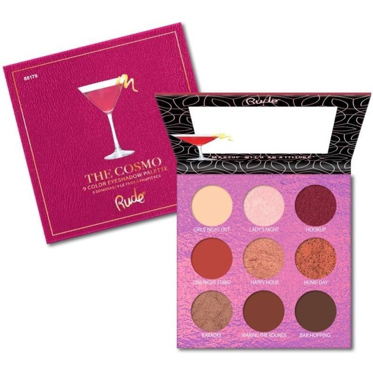 Rude Cosmetics Cocktail Party 9 Eyeshadow Palette 11,25 gr. - The Cosmo (U)