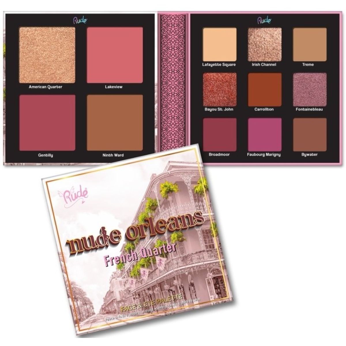 Rude Cosmetics Face & Eye palette - Nude Orleans