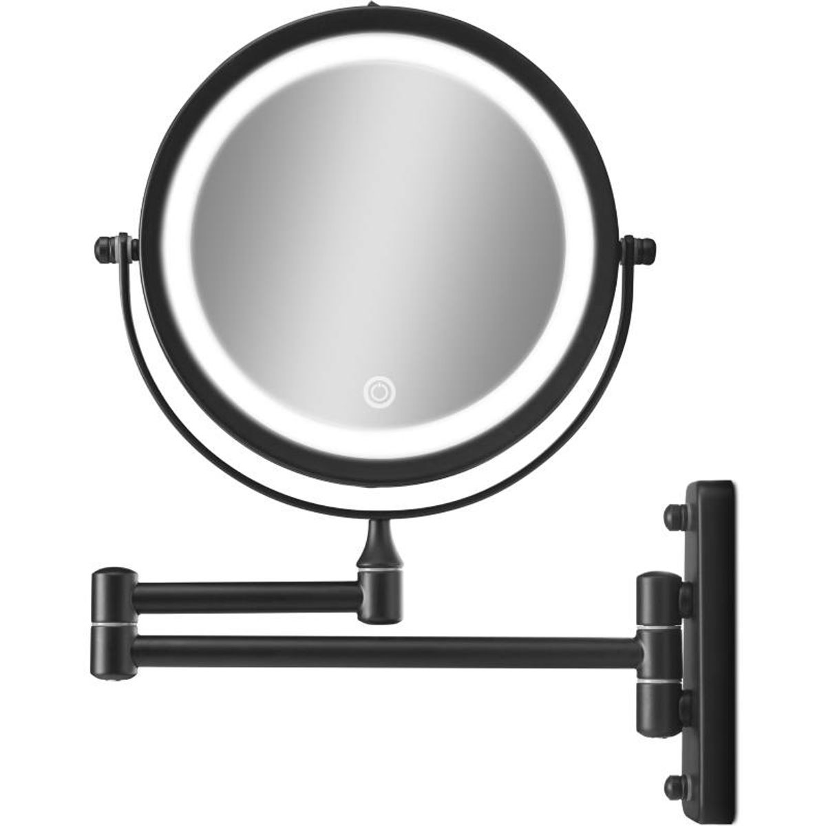 Gillian Jones Wall Mirror W/ Arm & Lights- Black 10246-00