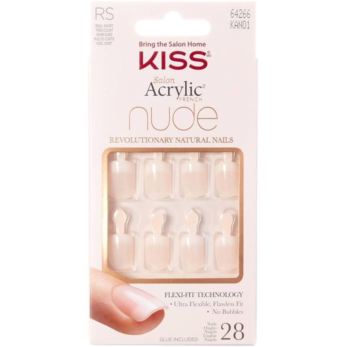 Kiss Salon Acrylic Nude French Nails - KAN01