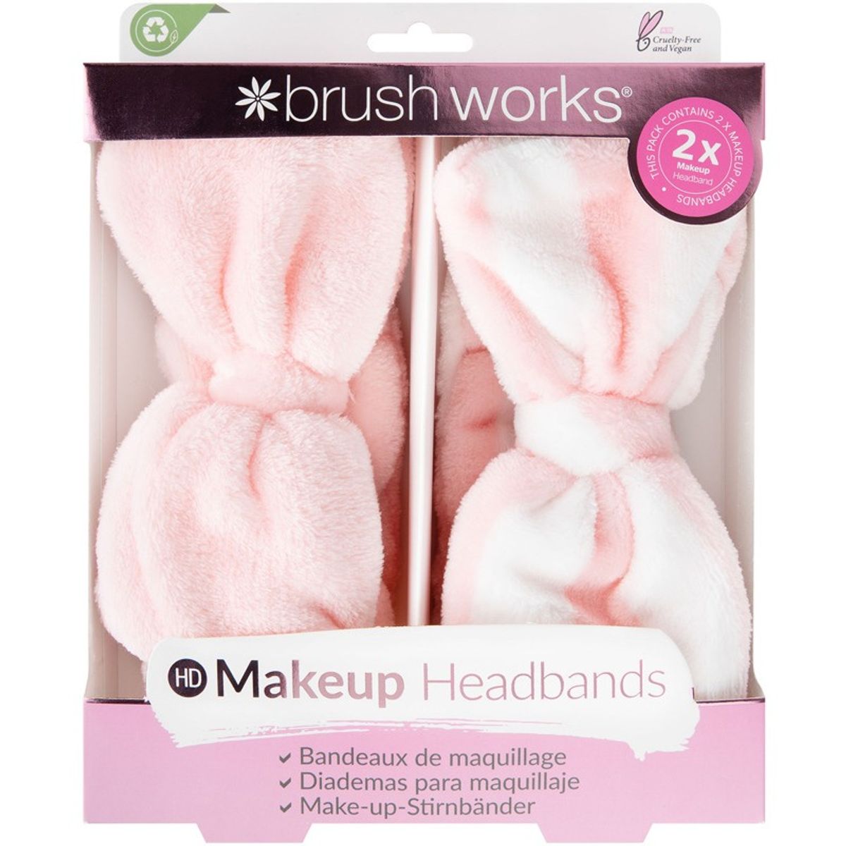 Brushworks Makeup Headbands 2 Pieces