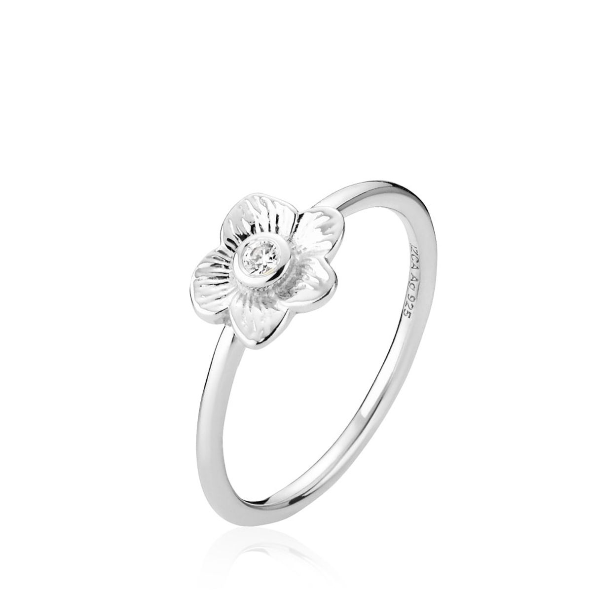 Rosa - Ring Sølv - 54