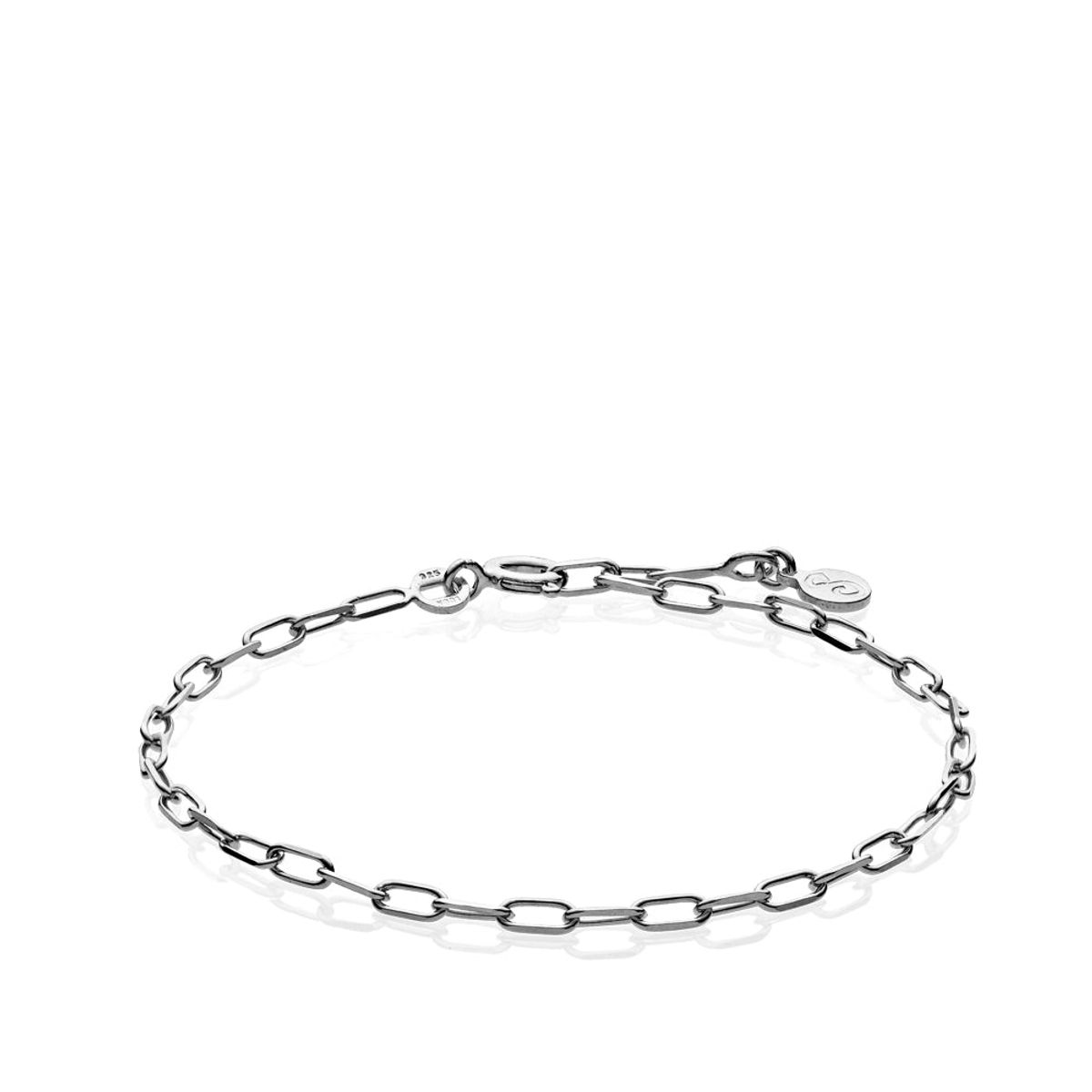 EMMA - Bracelet shiny rhodium pl. Silver - op til 18 cm