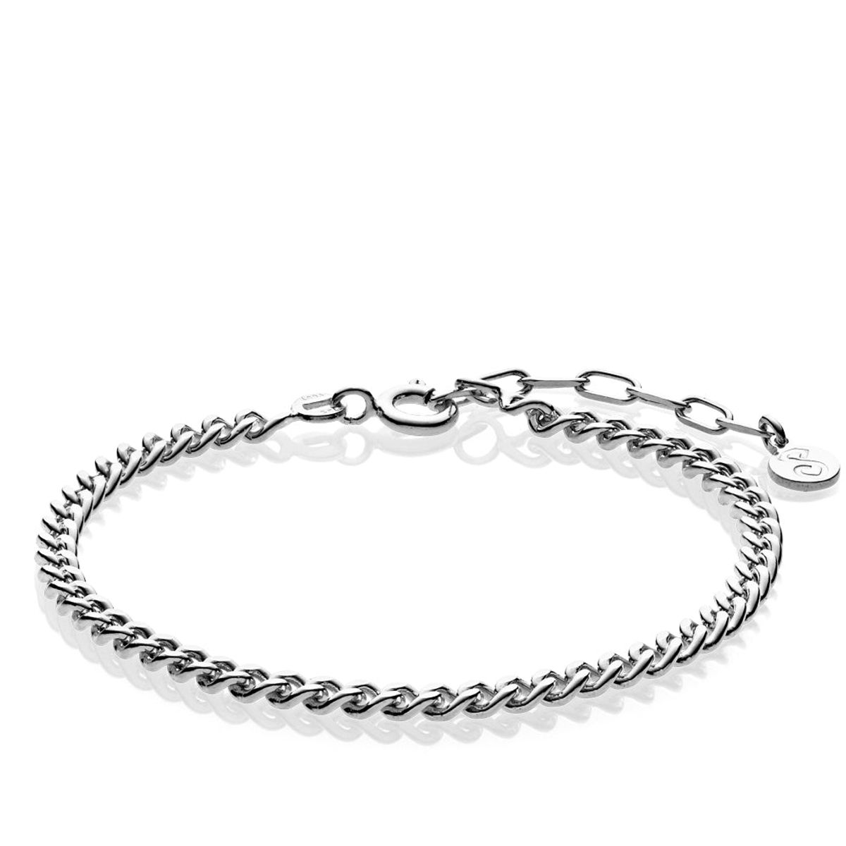 BECCA - Anklet shiny rhodium pl. Silver - 21 til 26 cm