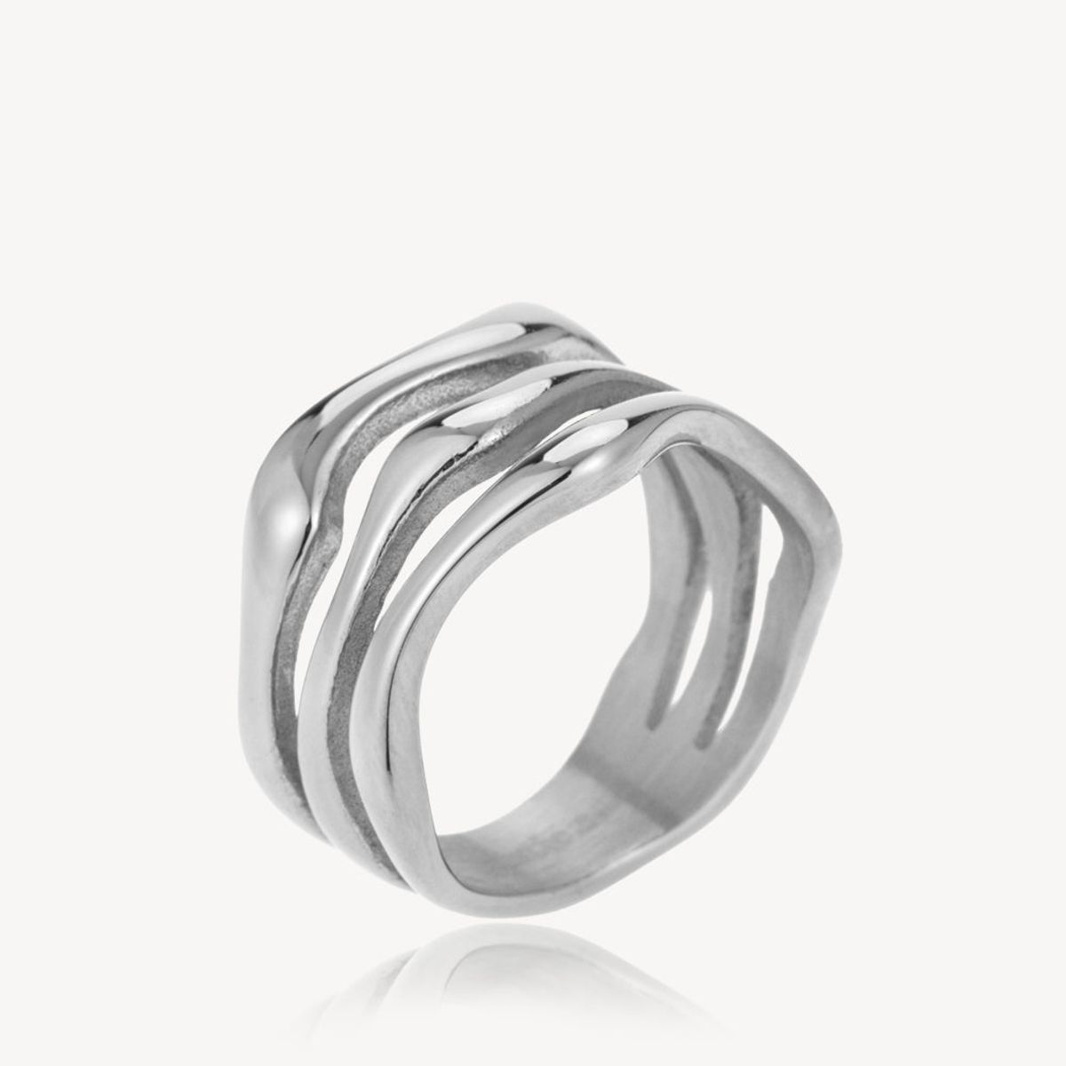 Wavy - Ring Stål - 58